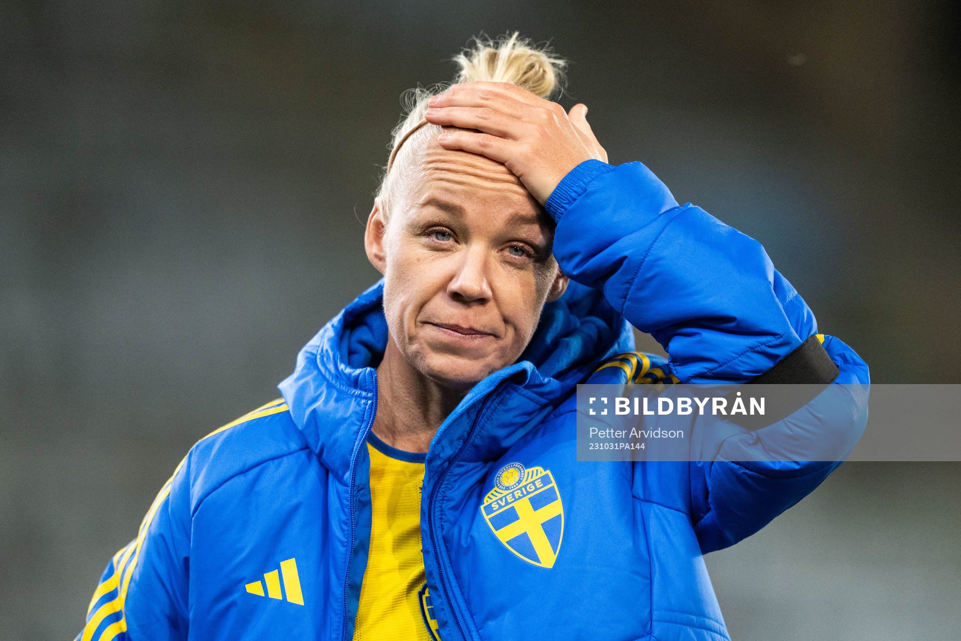 Caroline Seger of Sweden looks dejected