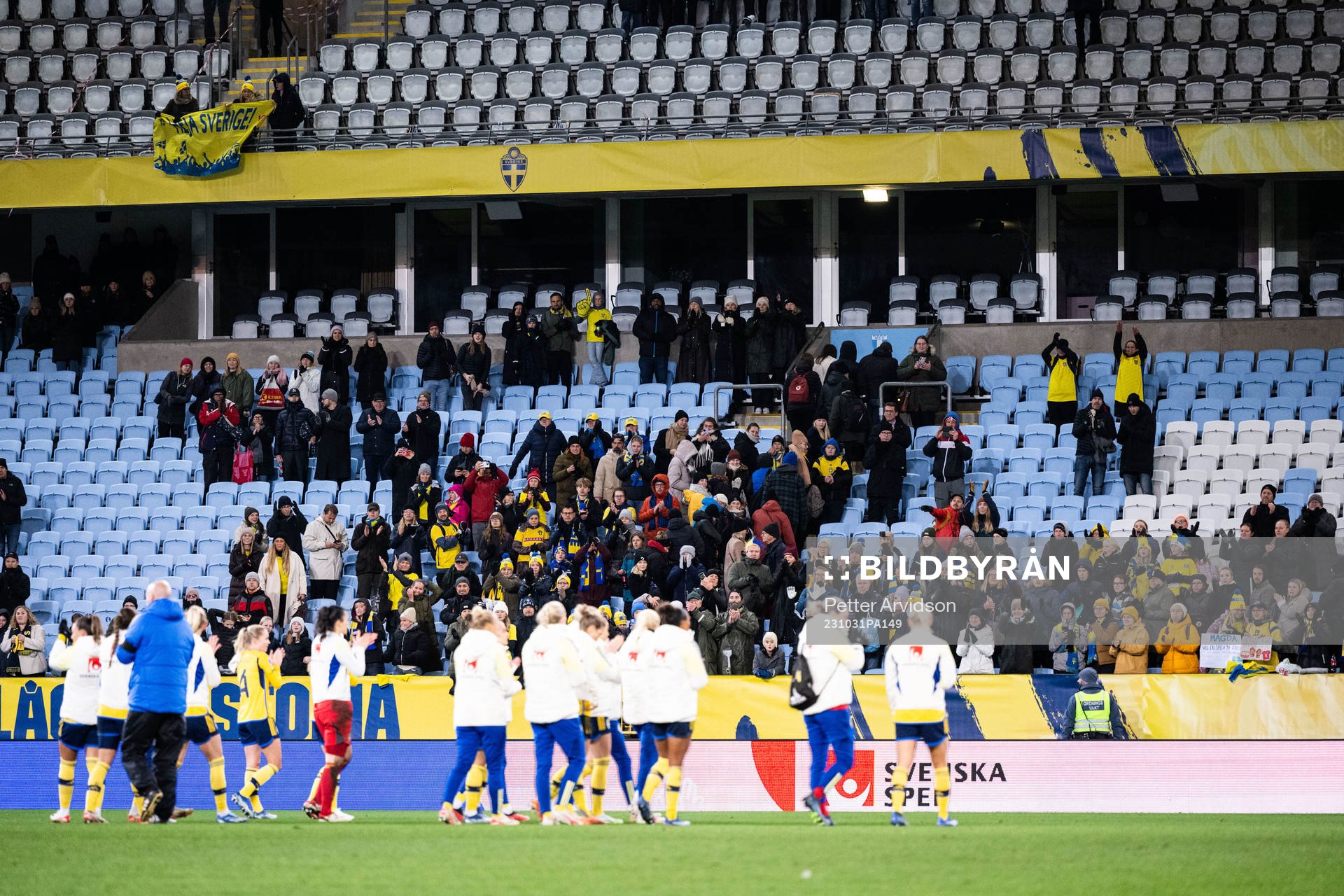 Spectators in the stands