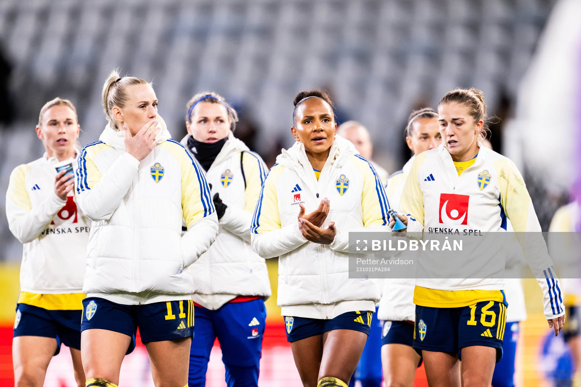 Stina Blackstenius, Madelen Janogy and Filippa Angeldahl of