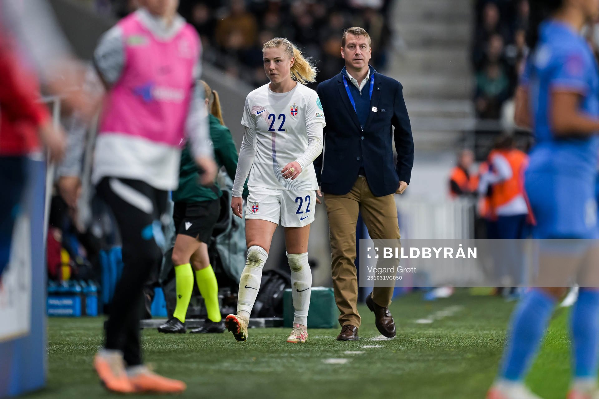 Sophie Román Haug and Head coach Leif Gunnar Smerud of