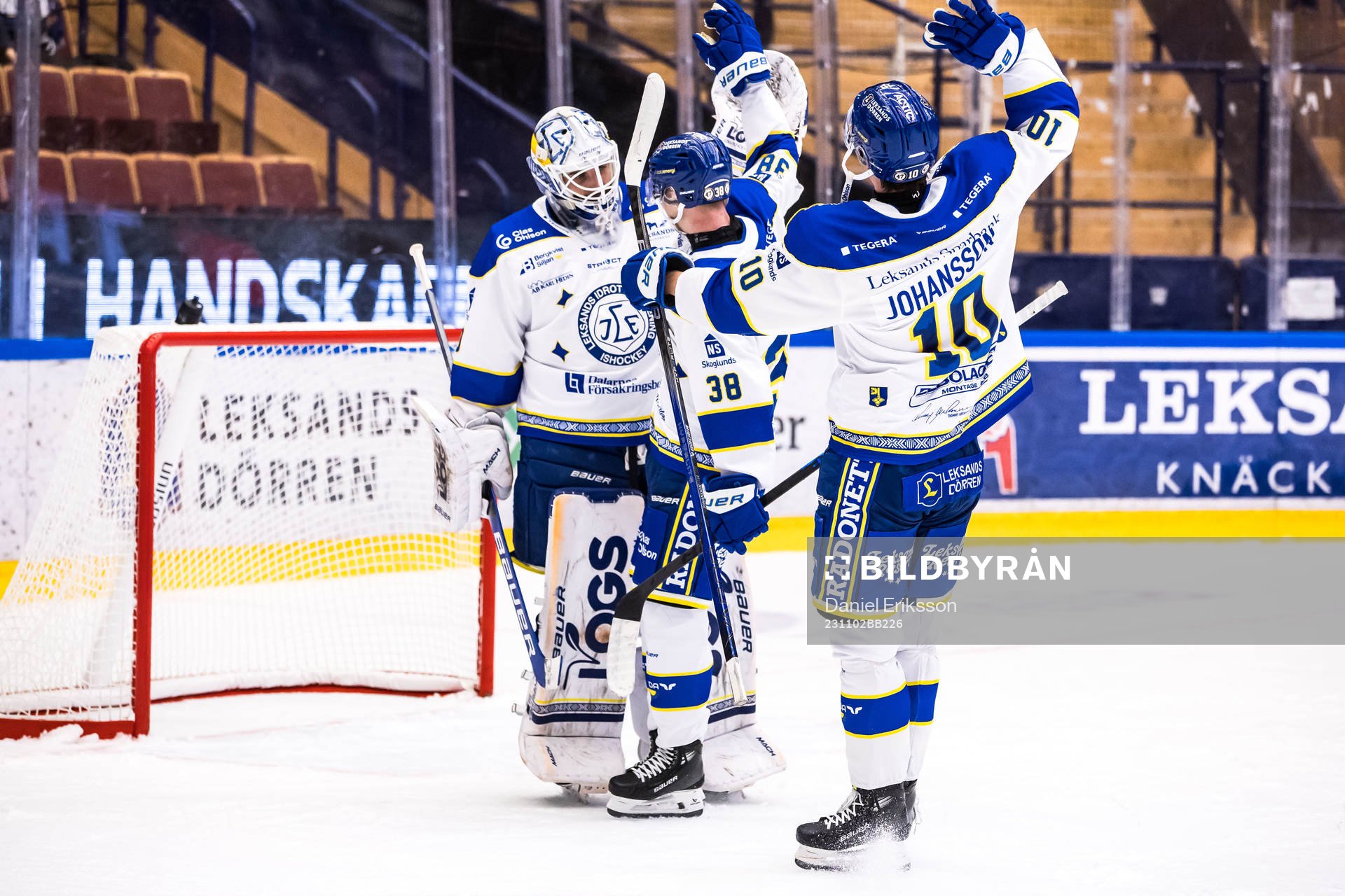 Leksands målvakt Mantas Armalis jublar