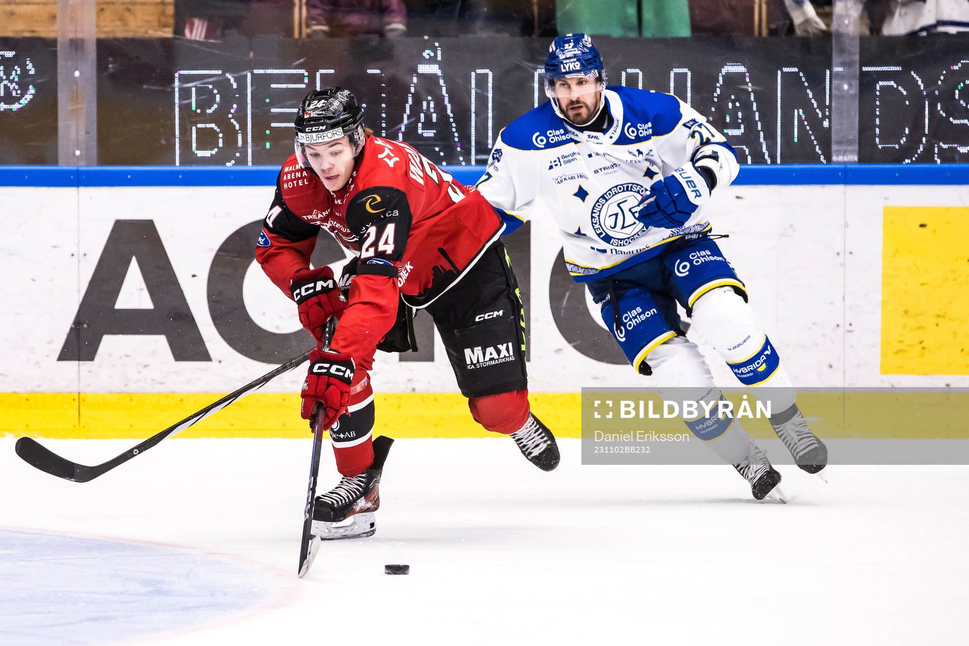 Malmö Redhawks Anton Wahlberg och Leksands Lukas Vejdemo