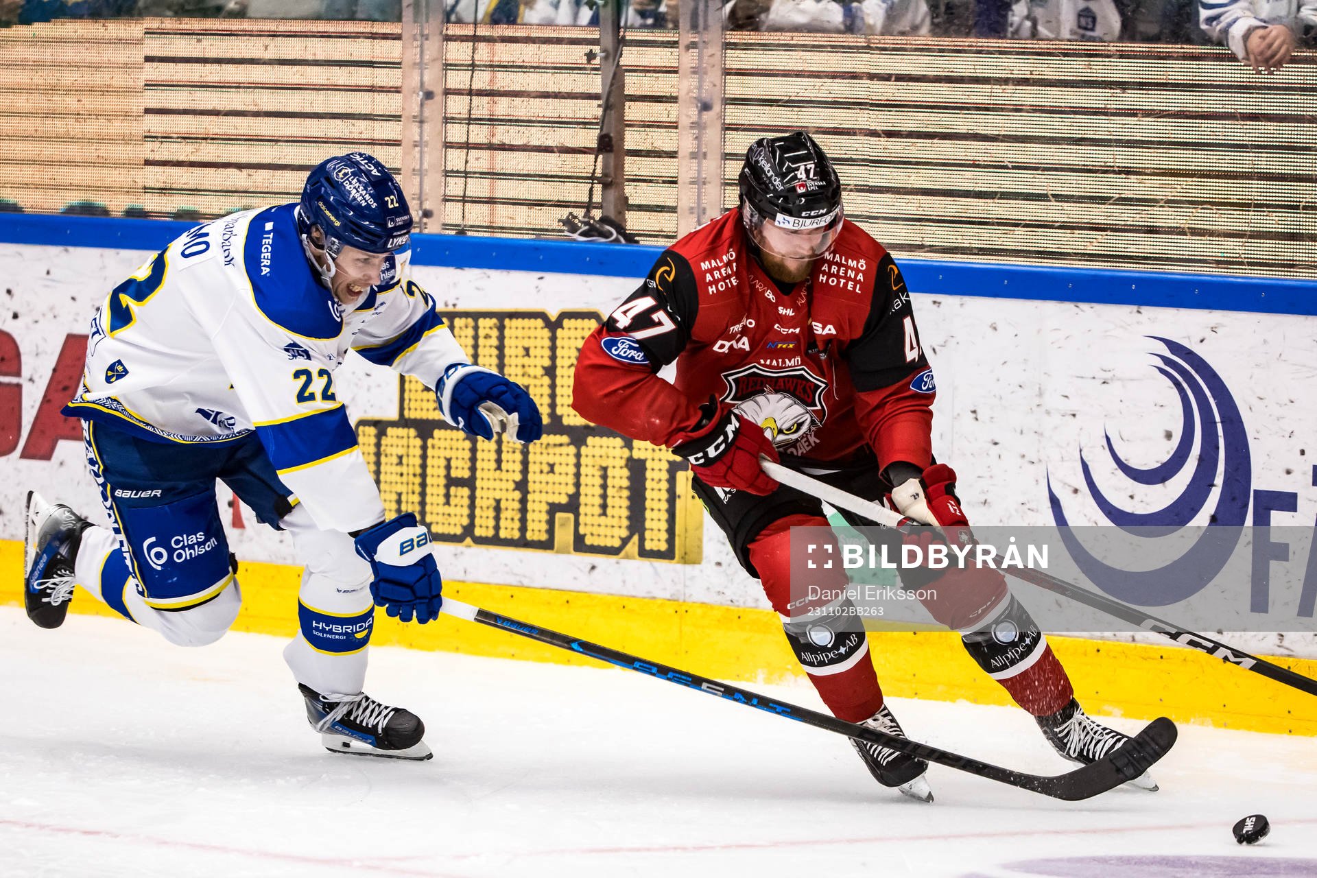 Leksands Lukas Vejdemo och Malmö Redhawks Joakim Ryan