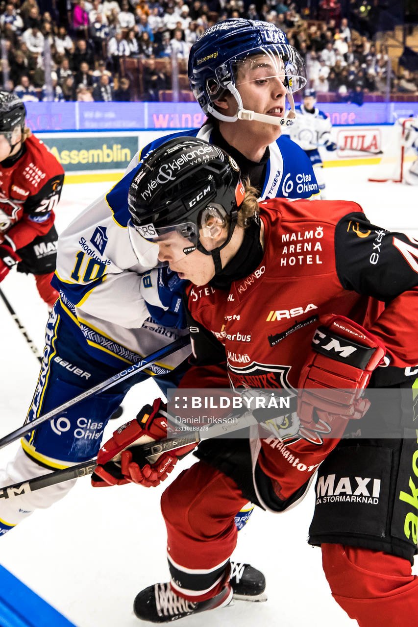 Leksands Anton Johansson och Malmö Redhawks Filip Sitar