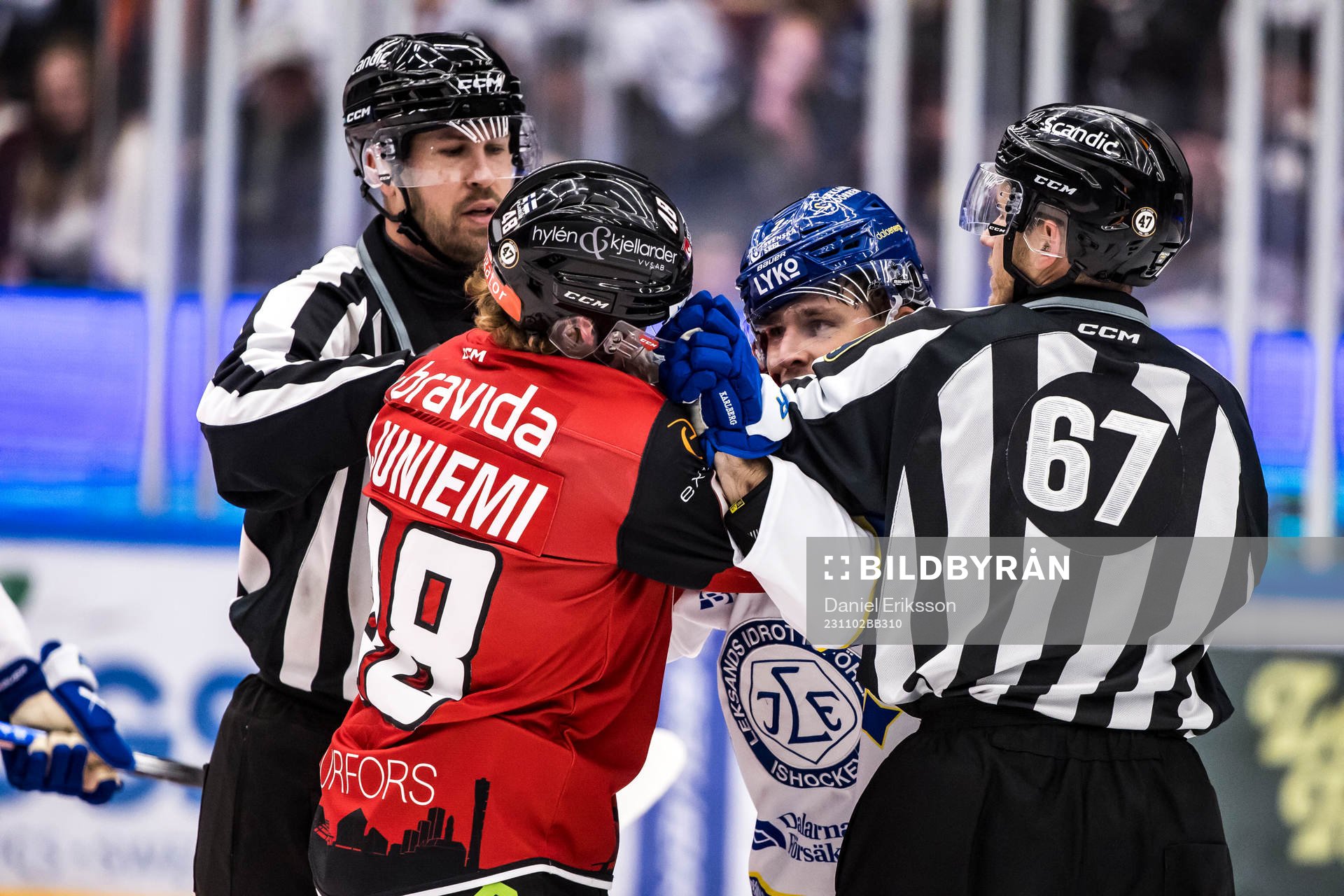 Malmö Redhawks Lauri Pajuniemi och Leksands Marcus Karlberg