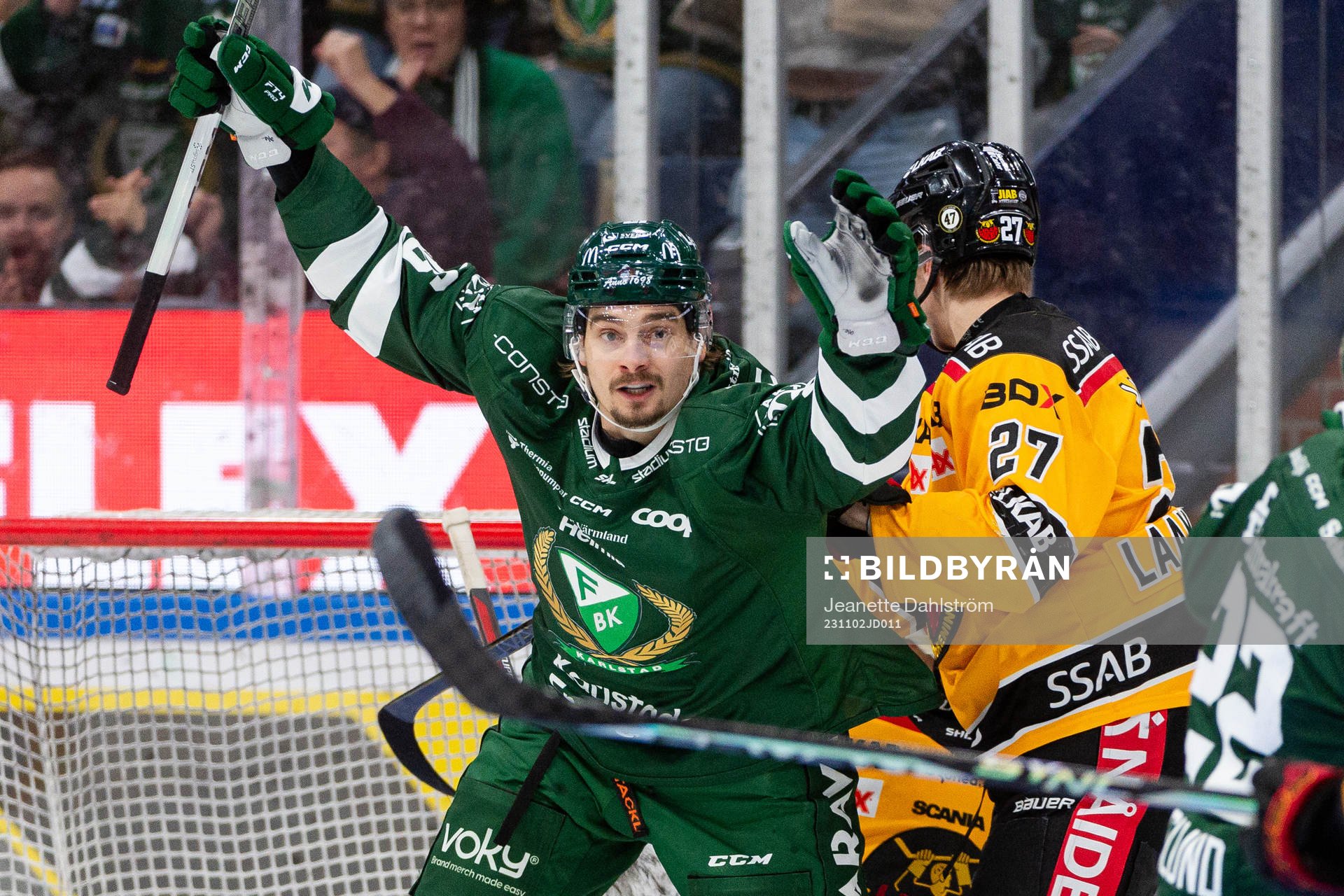 Färjestads Joel Nyström jublar