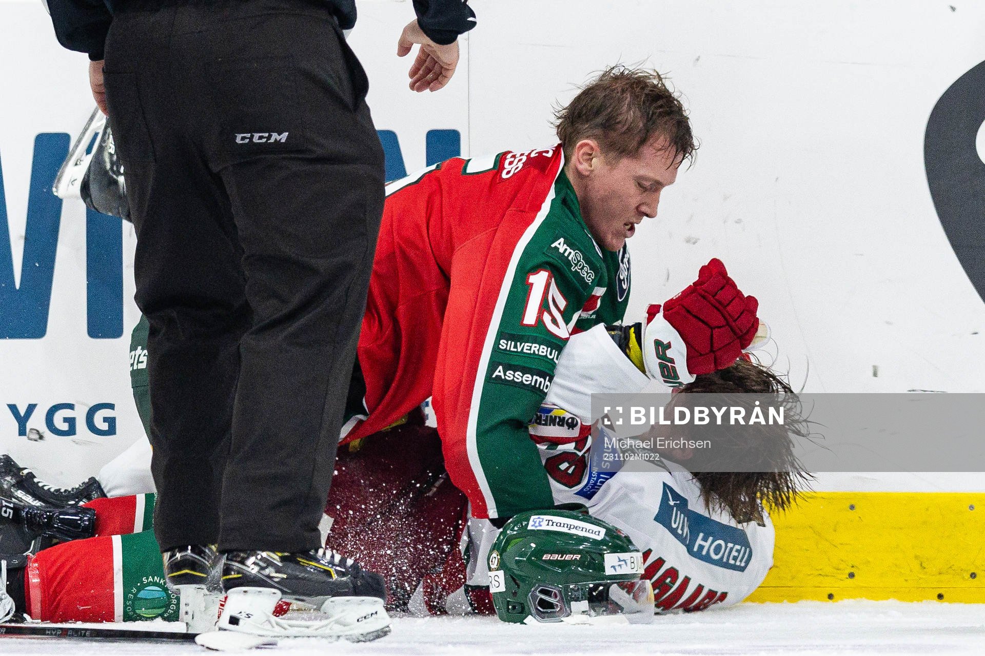 Frölundas Gustav Rydahl och MoDos Mikkel Aagaard