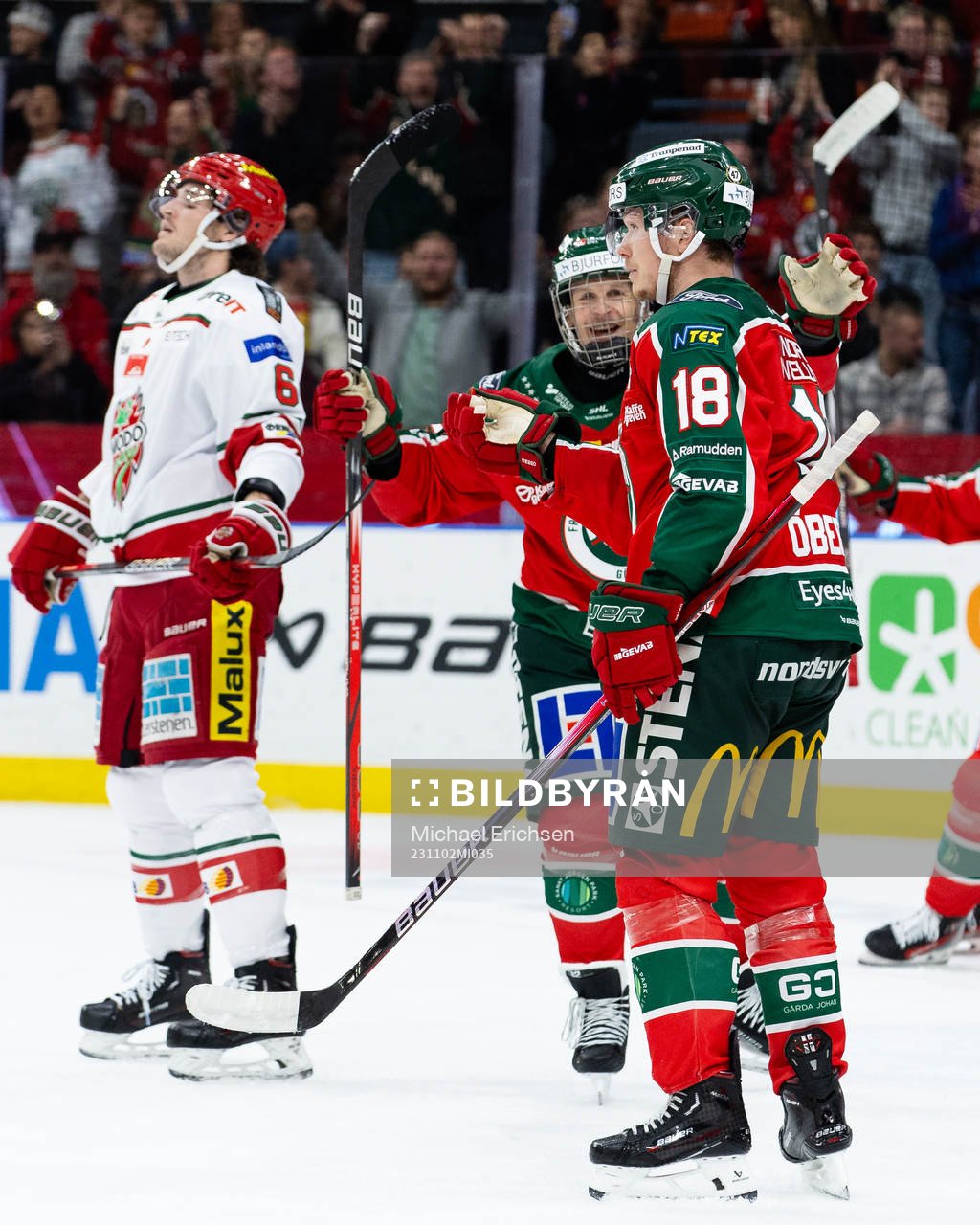 Frölundas Linus Öberg jublar