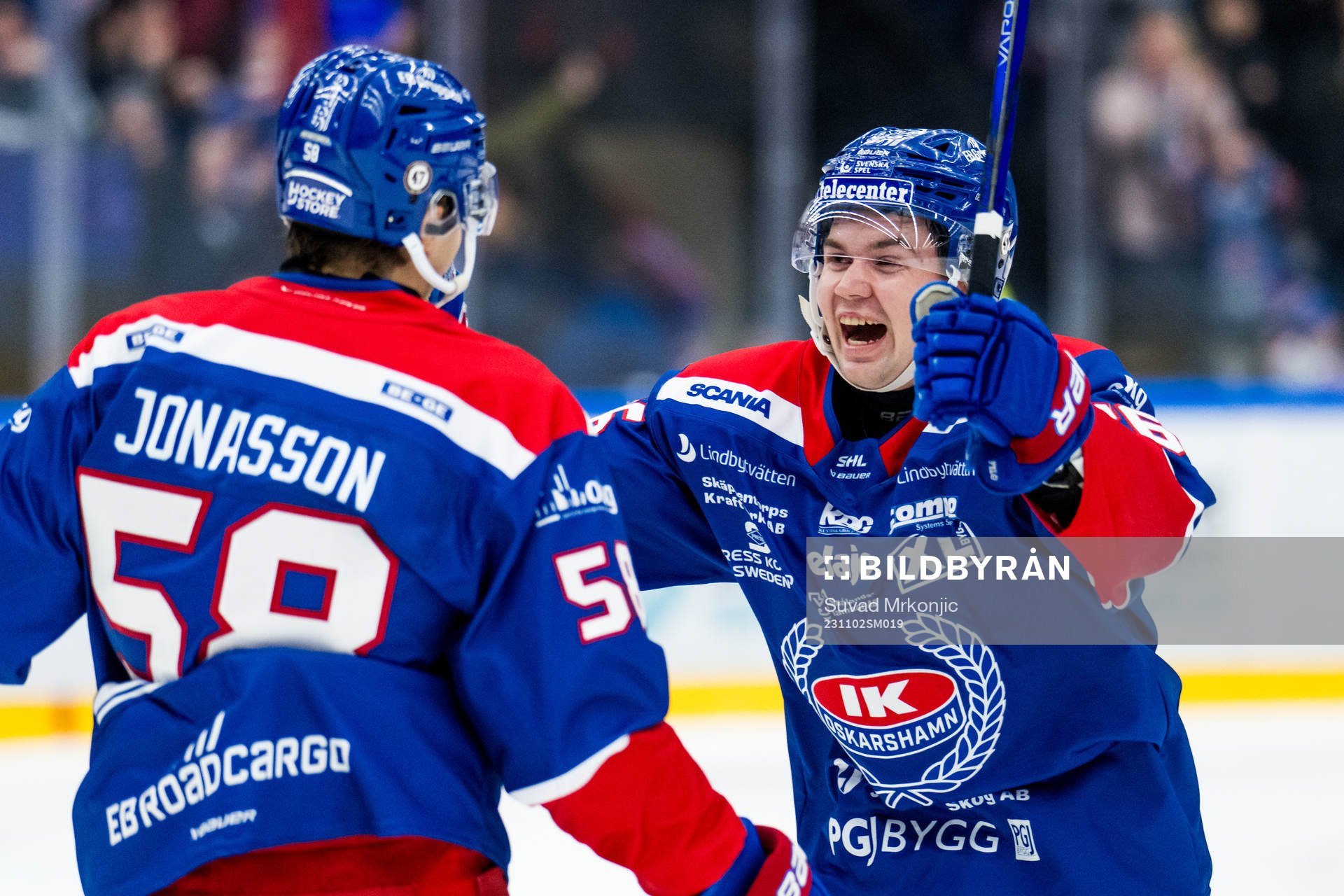 Oskarshamns Hugo Jonasson och Lukas Pilö jublar