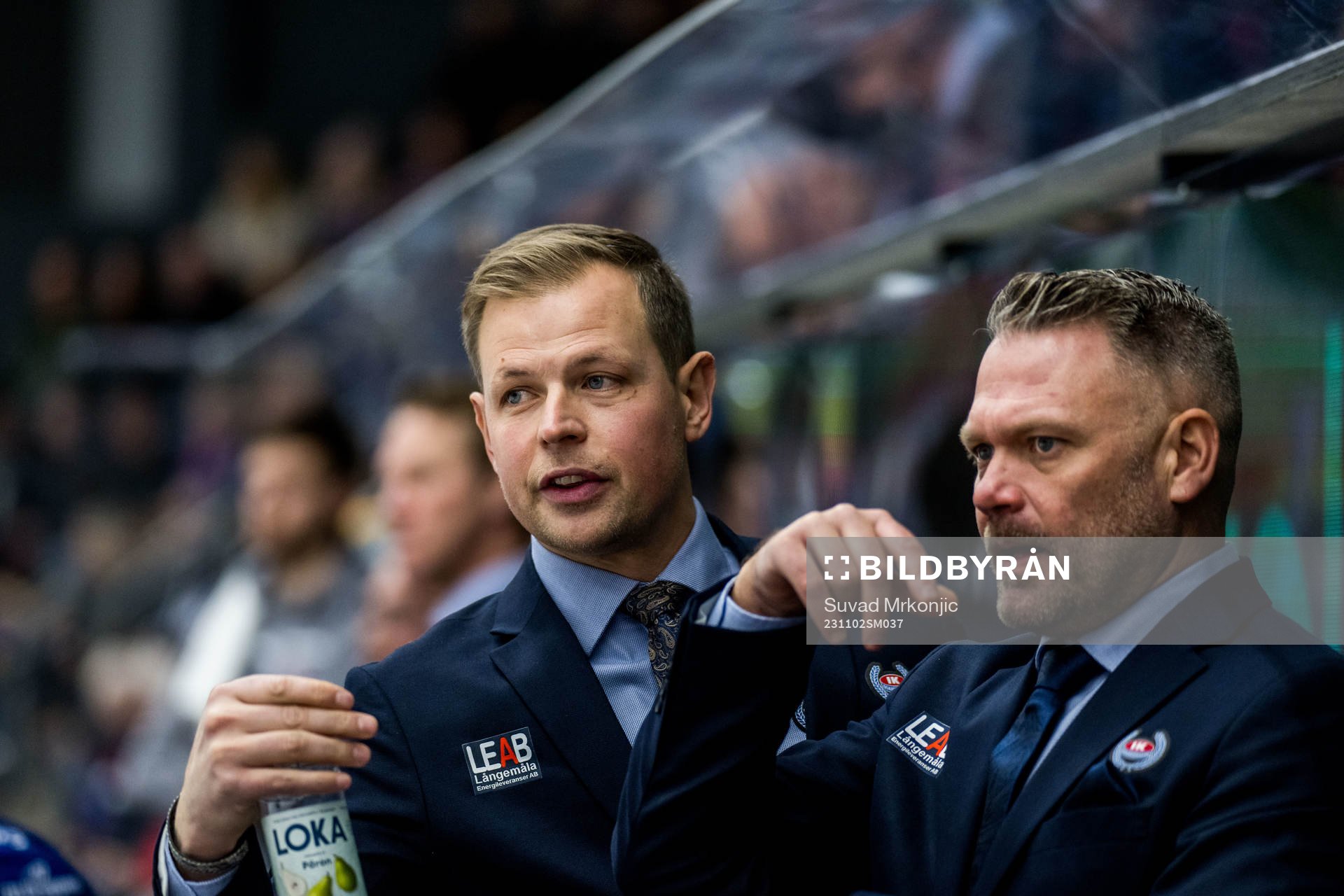 IK Oskarshamns tränare Martin Filander och assisterande