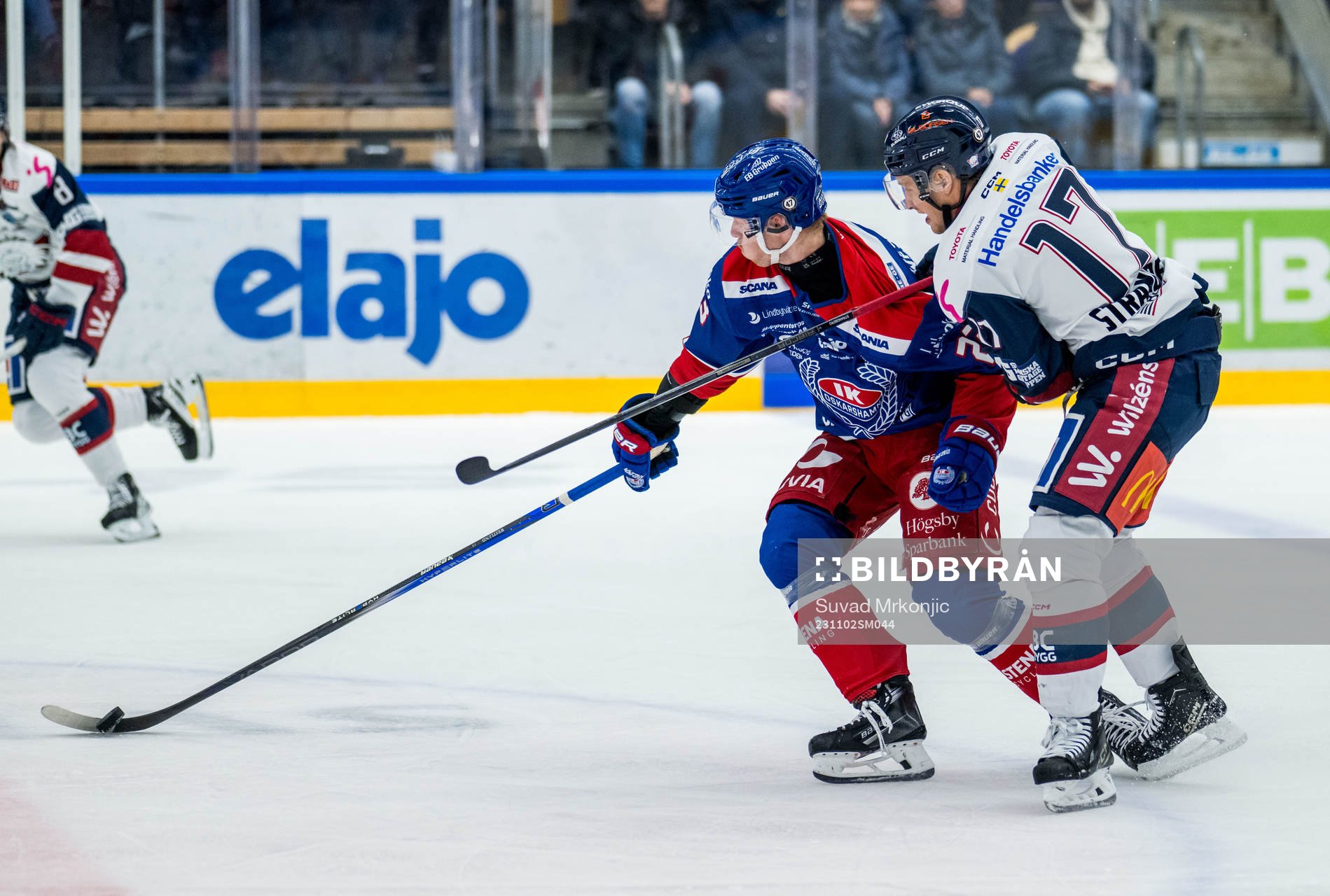 IK Oskarshamns Gustaf Westlund och Linköping HCs Sebastian