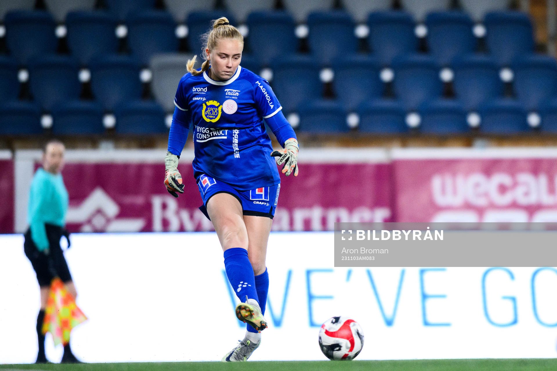IK Uppsalas målvakt Milla-Maj Majasaari under fotbollsmatchen i Damallsvenskan mellan IK Uppsala och Örebro den 3 november 2023 i Uppsala.