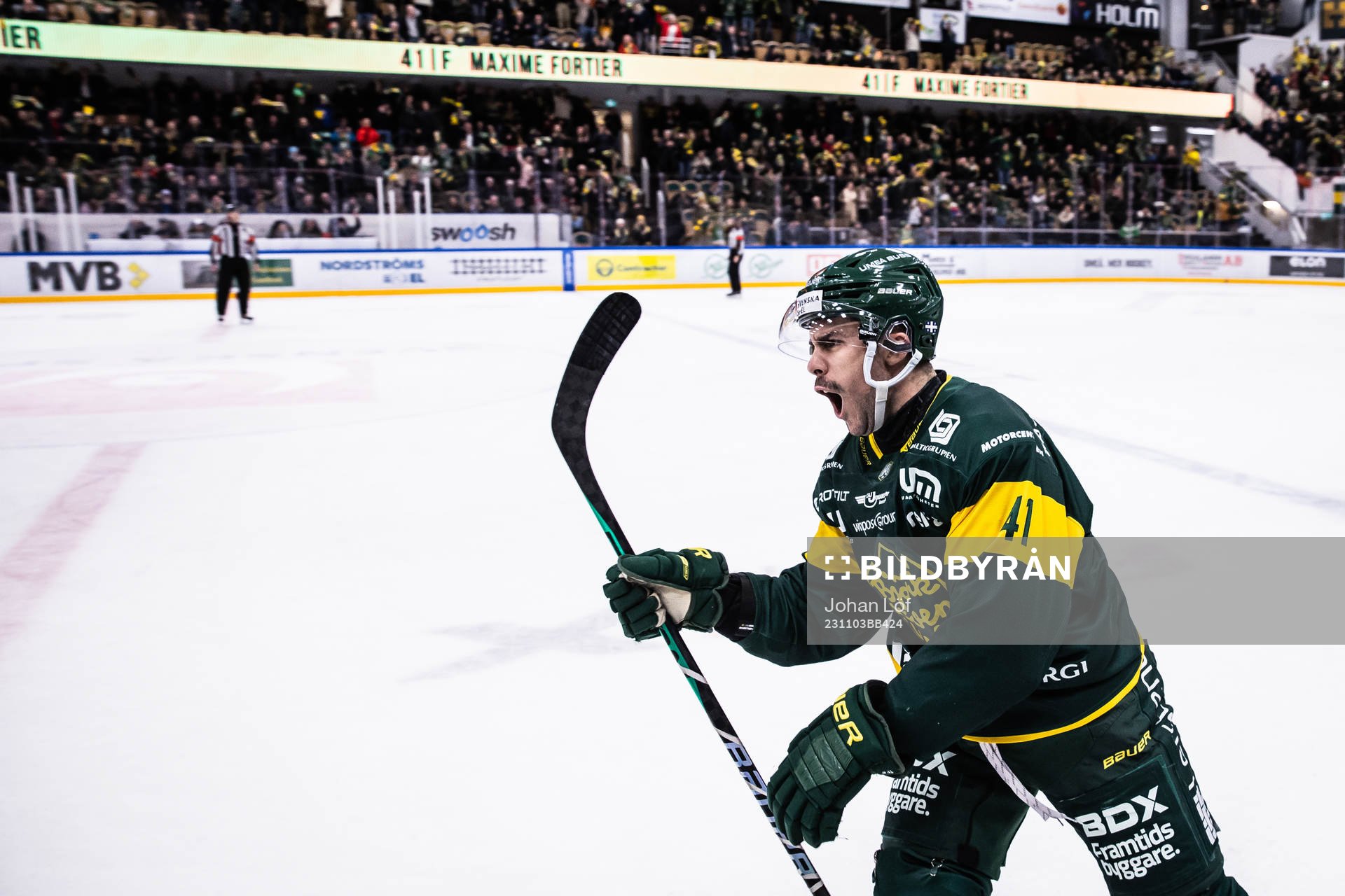 Björklövens Maxime Fortier jublar
