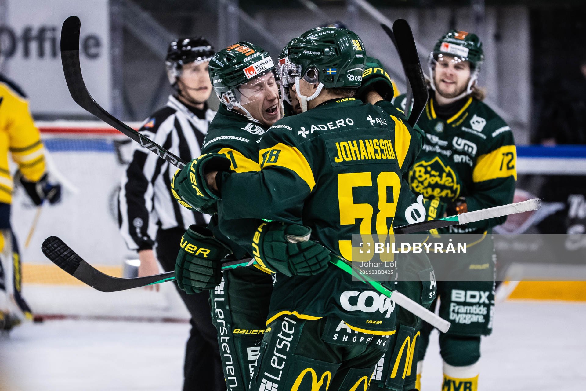 Björklövens Maxime Fortier jublar