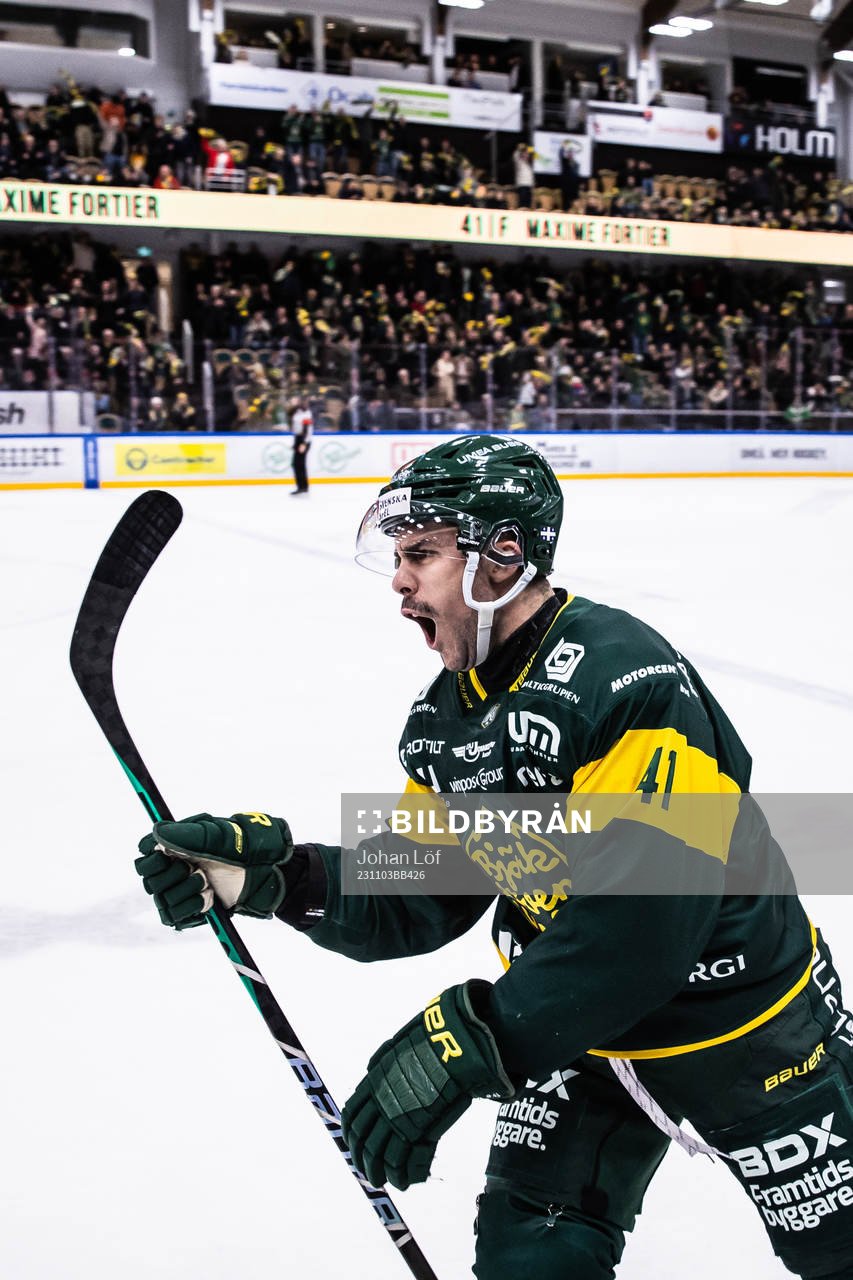 Björklövens Maxime Fortier jublar