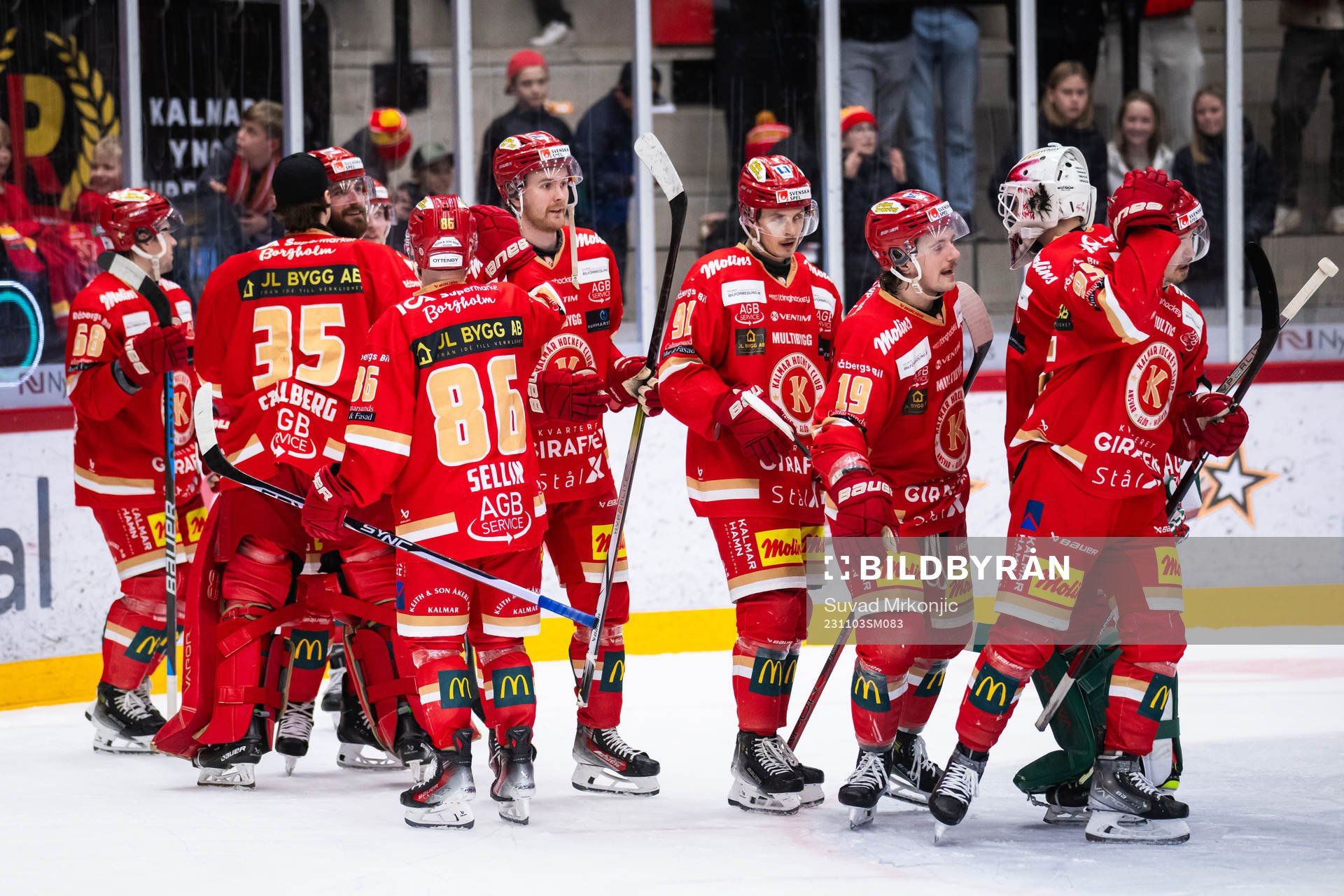 Kalmars spelare jublar