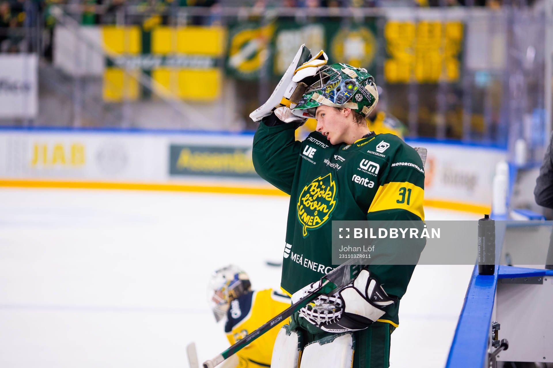 Björklövens målvakt Melker Lundqvist innan
