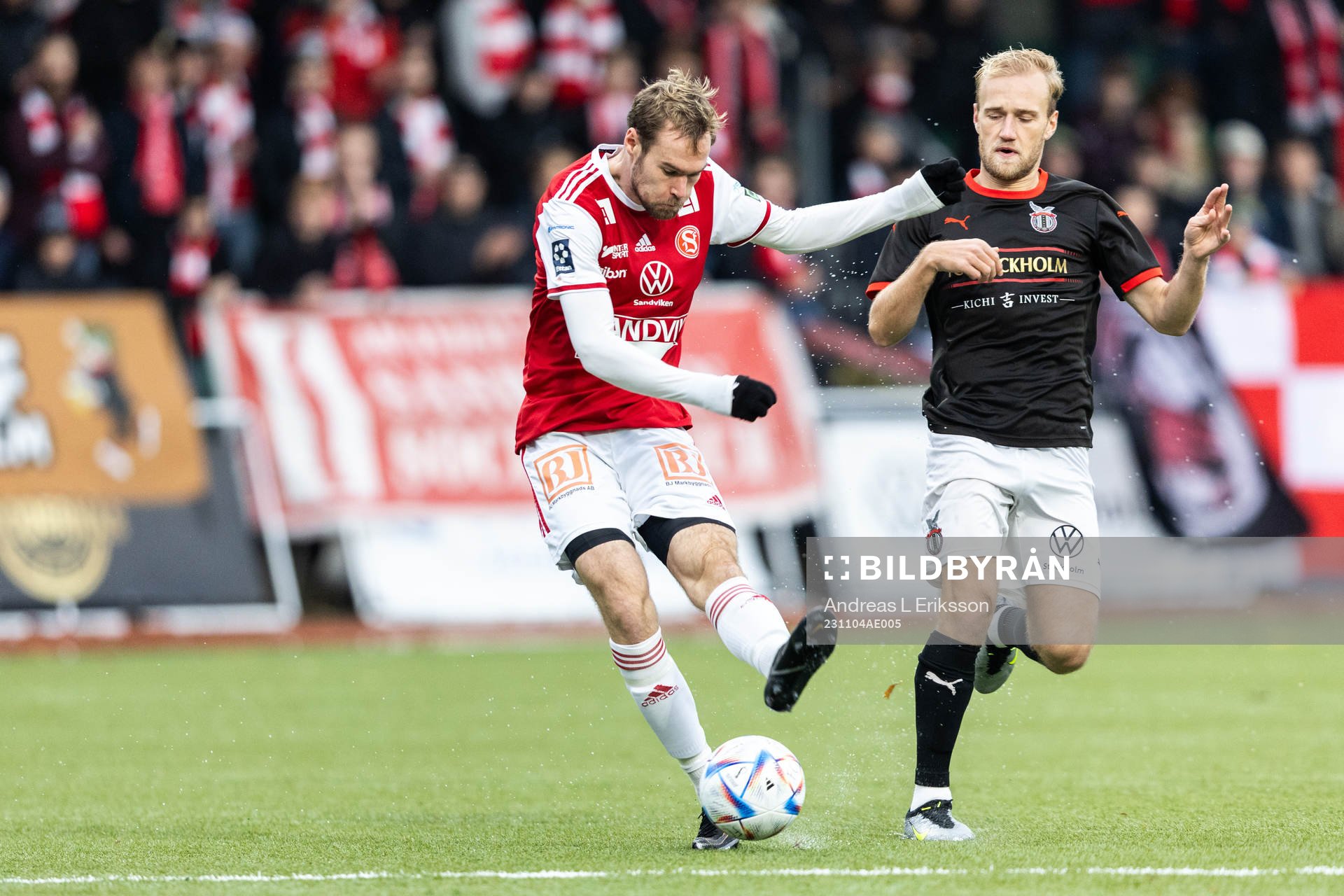Sandvikens Martin Springfeldt och FC Stockholms Jens