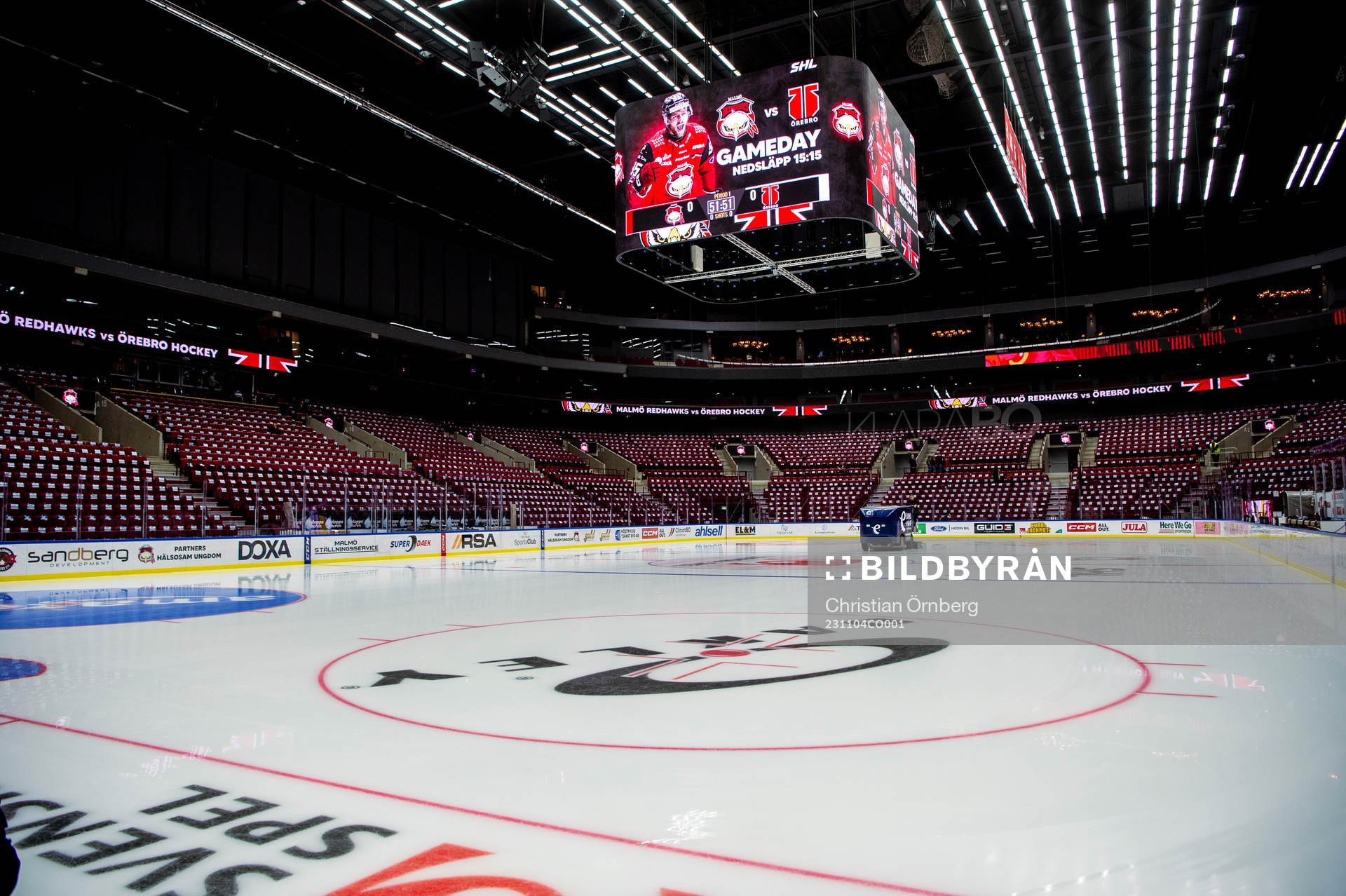 Malmö arena innan ishockeymatchen i SHL mellan Malmö