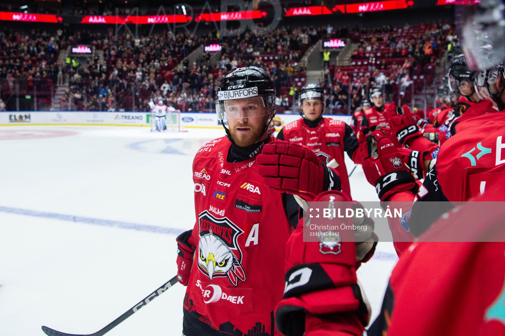 Malmö Redhawks Joakim Ryan jublar