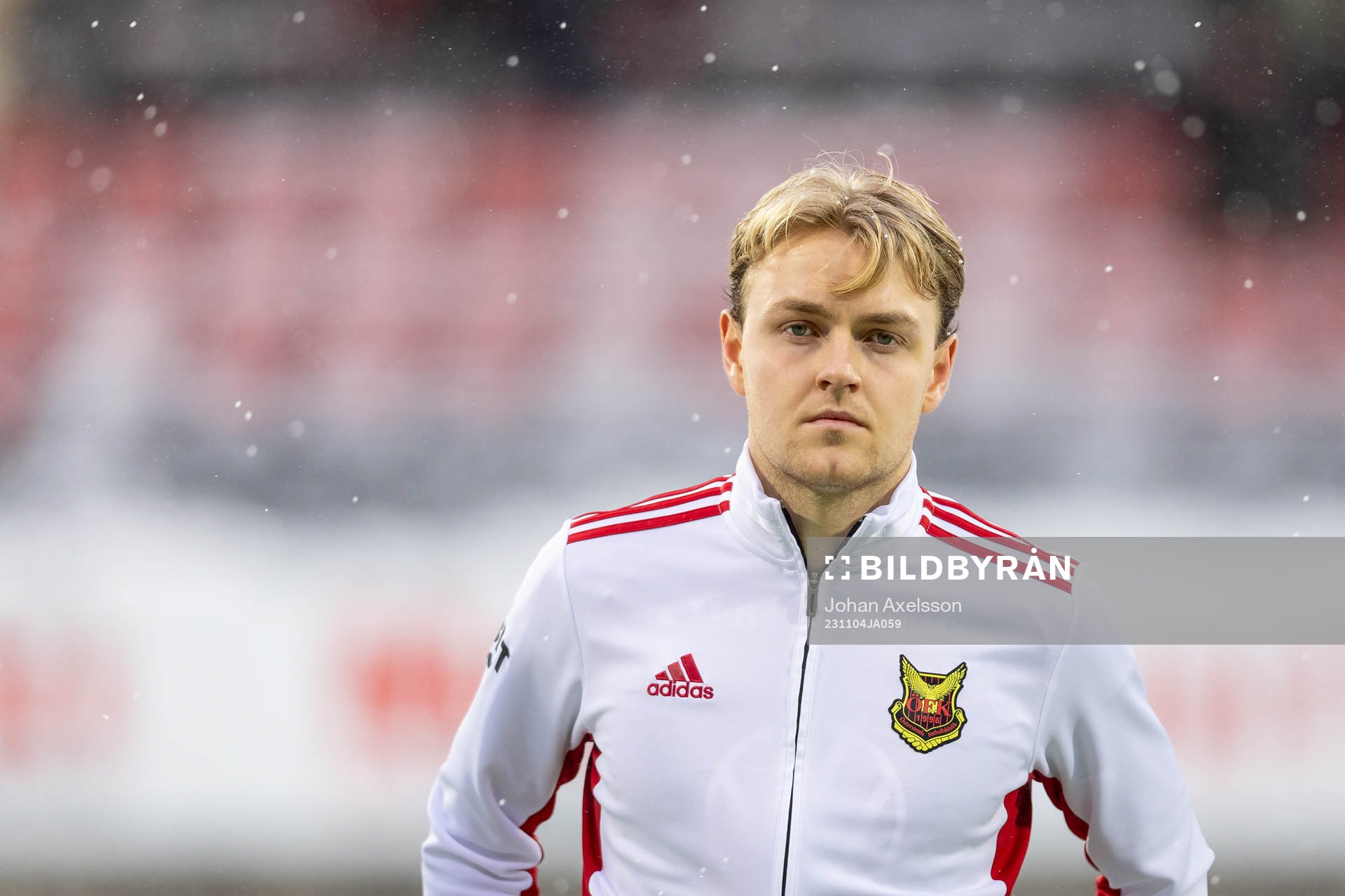 Östersunds Simon Marklund under fotbollsmatchen i Superettan mellan Östersund och Öster den 4 november 2023 i Östersund. 