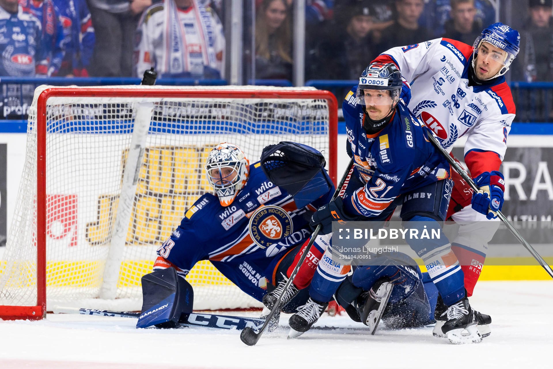 Växjös Emil Larmi och Brian Cooper mot Oskarshamns Ahti