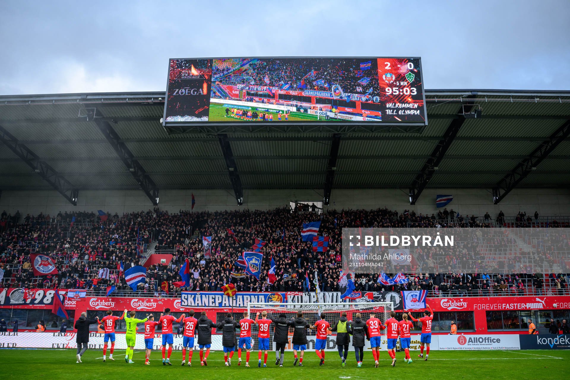 Helsingborgs spelare jublar
