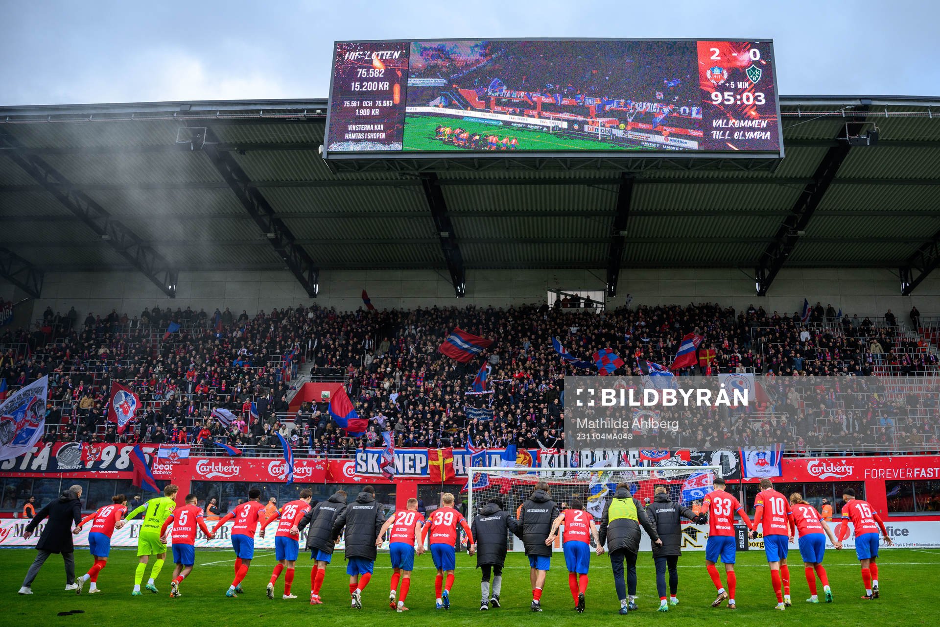 Helsingborgs spelare jublar