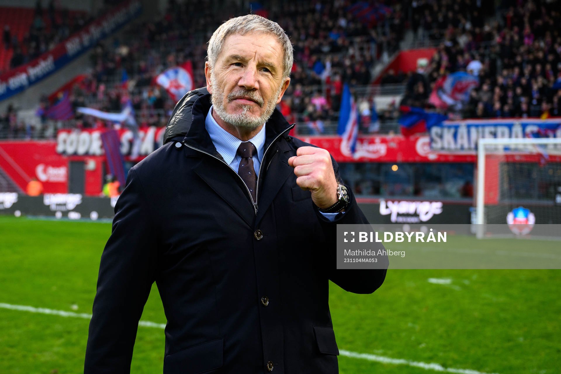 Helsingborgs tränare Stuart Baxter jublar