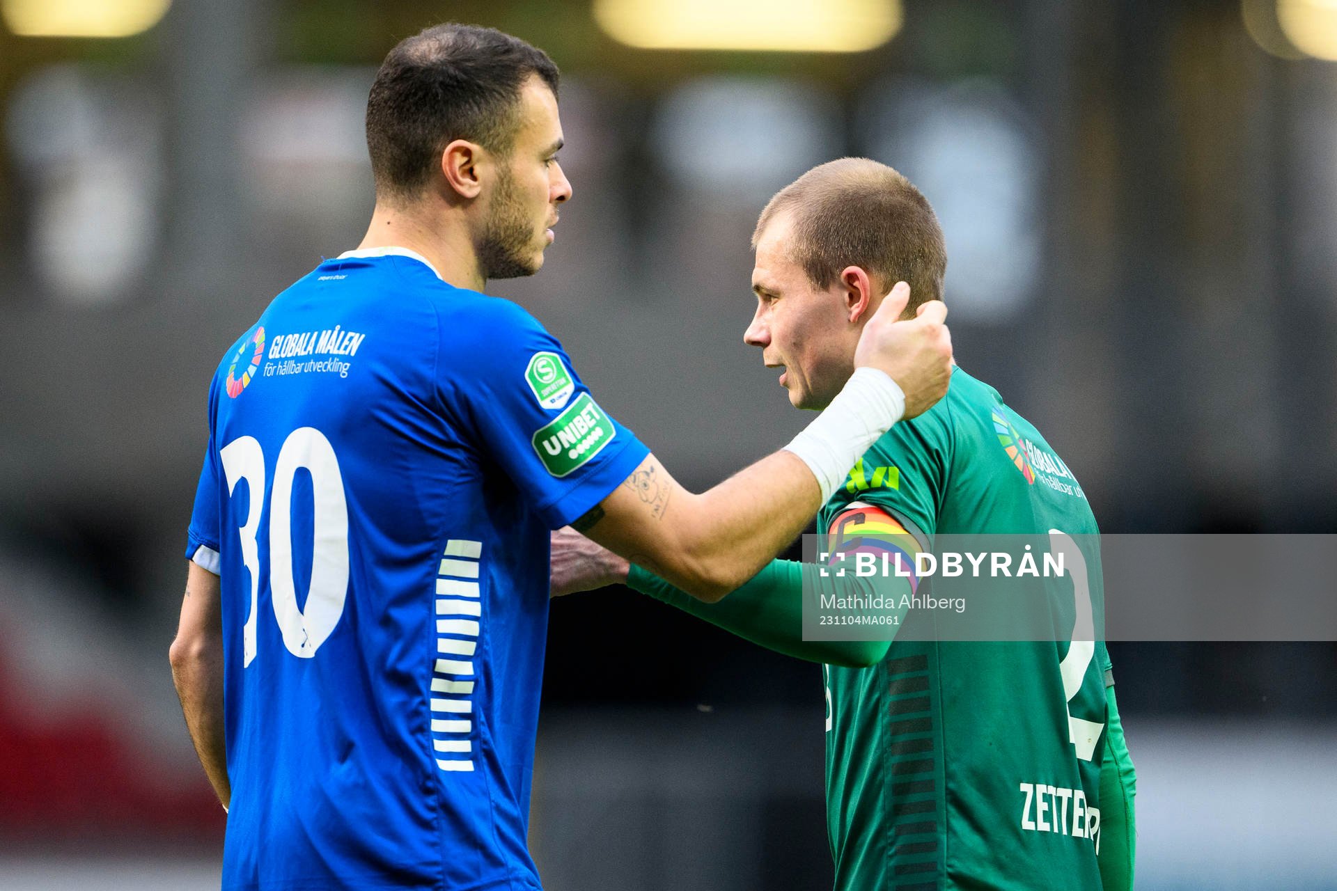 Brages målvakt Andre Bernardini och Alexander Zetterström
