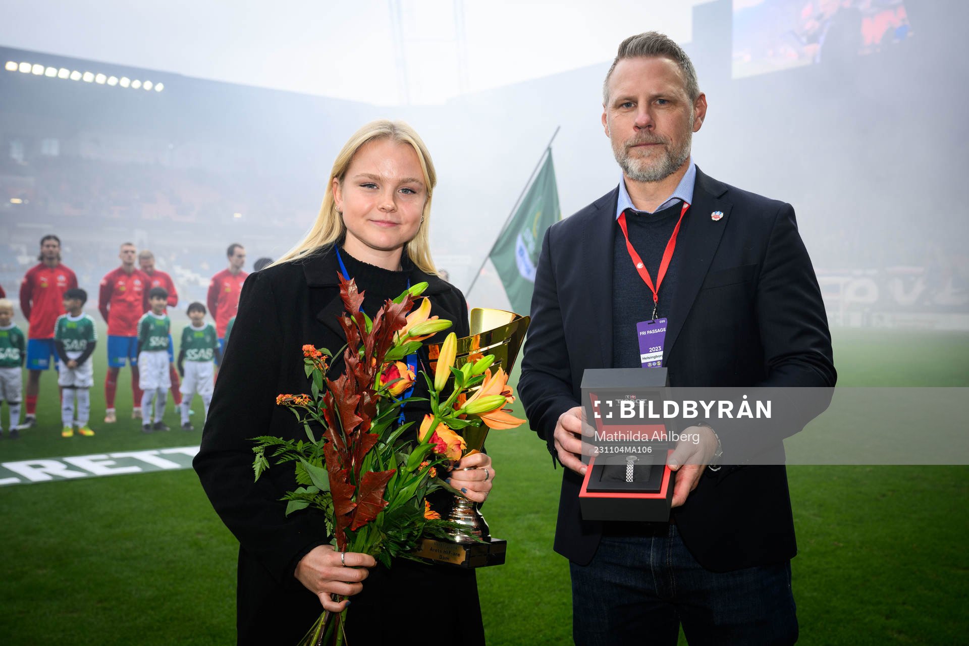 Helsingborgs Agnes Eklöf och ordförande Fredrik Karlsson