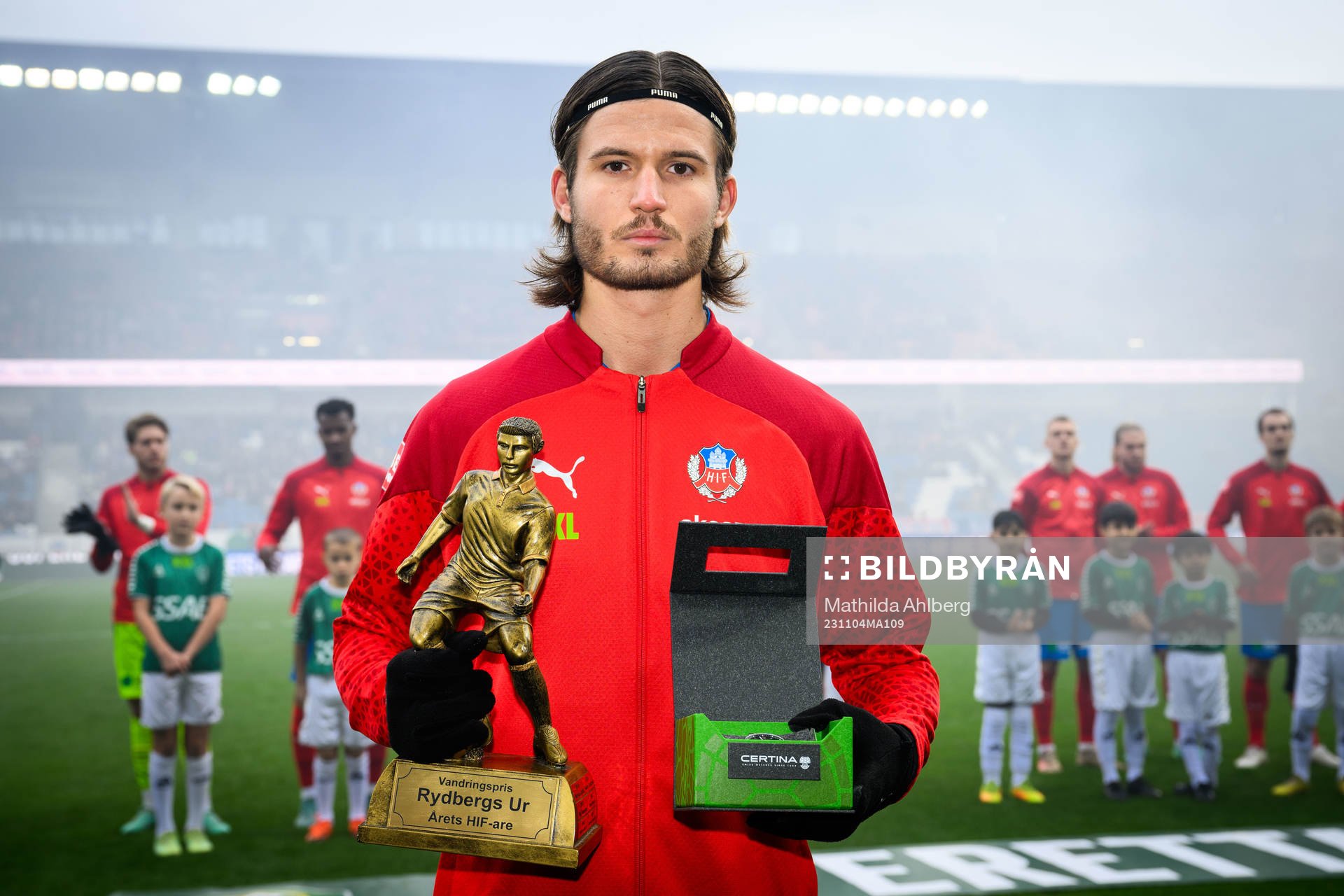 Helsingborgs Wilhelm Loeper vid prisutdelning för Årets