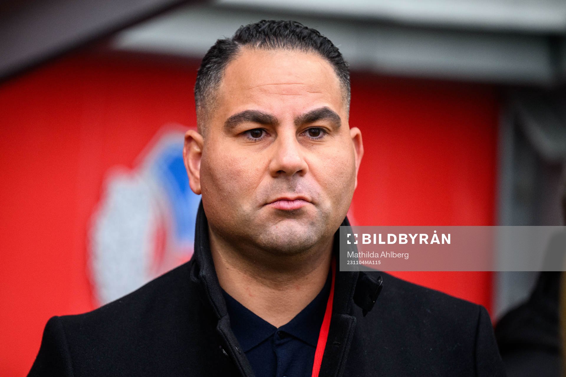 Helsingborgs vice klubbdirektör Reda Chahrour inför fotbollsmatchen i Superettan mellan Helsingborg och Brage den 4 november 2023 i Helsingborg.