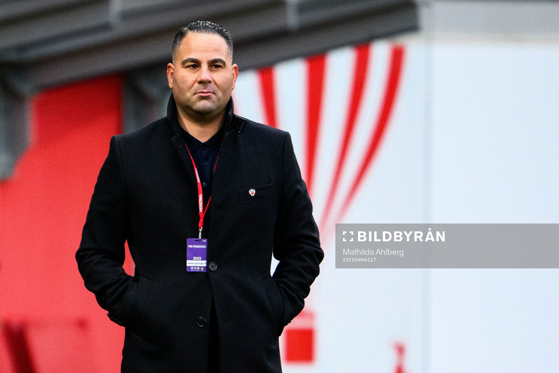 Helsingborgs vice klubbdirektör Reda Chahrour efter fotbollsmatchen i Superettan mellan Helsingborg och Brage den 4 november 2023 i Helsingborg.