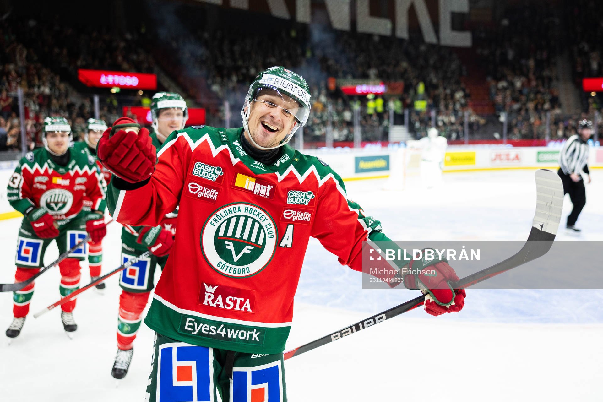 Frölundas Nicklas Lasu jublar