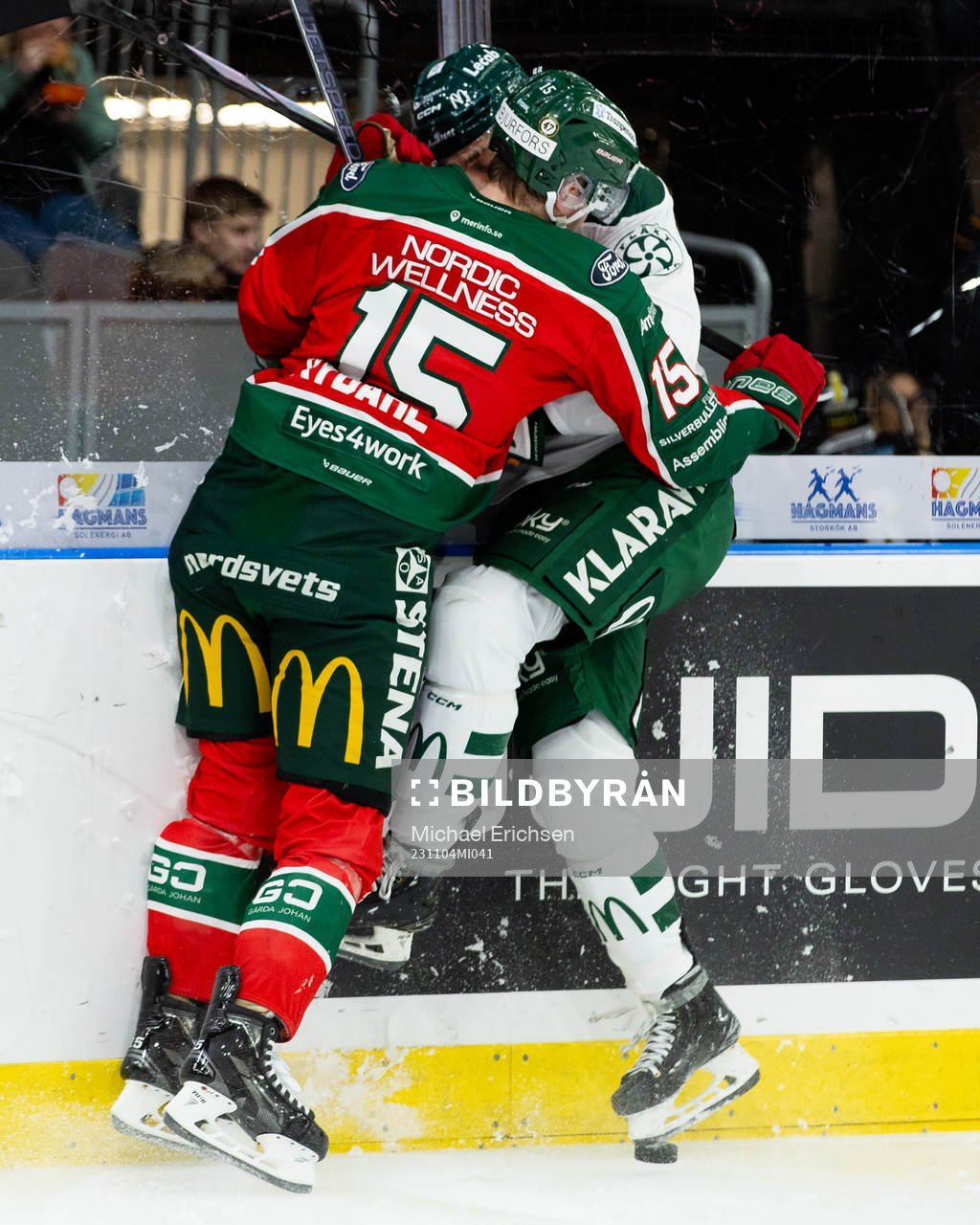 Frölundas Gustav Rydahl och Färjestads David Tomasek