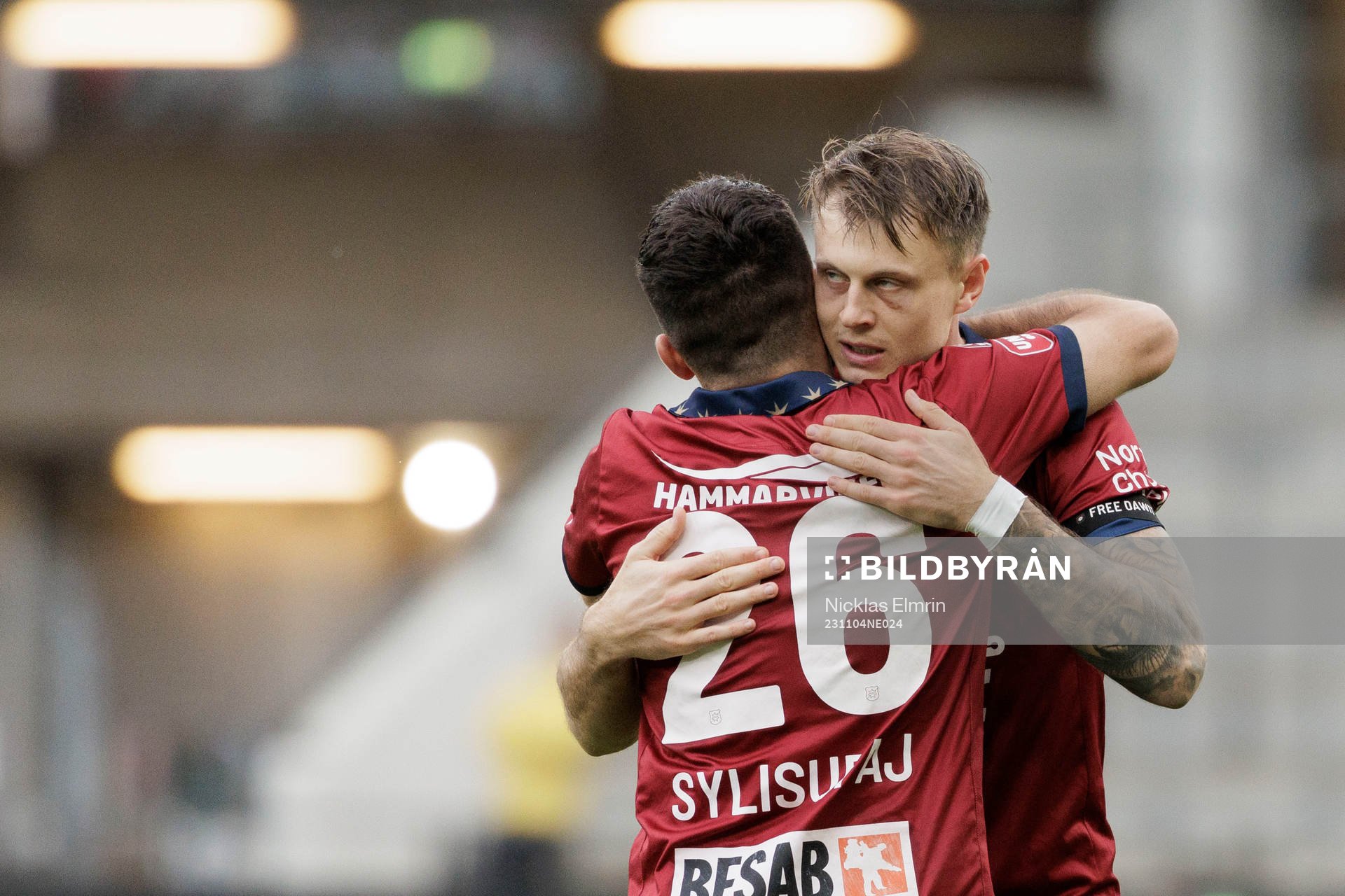 Örgrytes Marcus Haglind Sangre och Edi Sylisufaj jublar