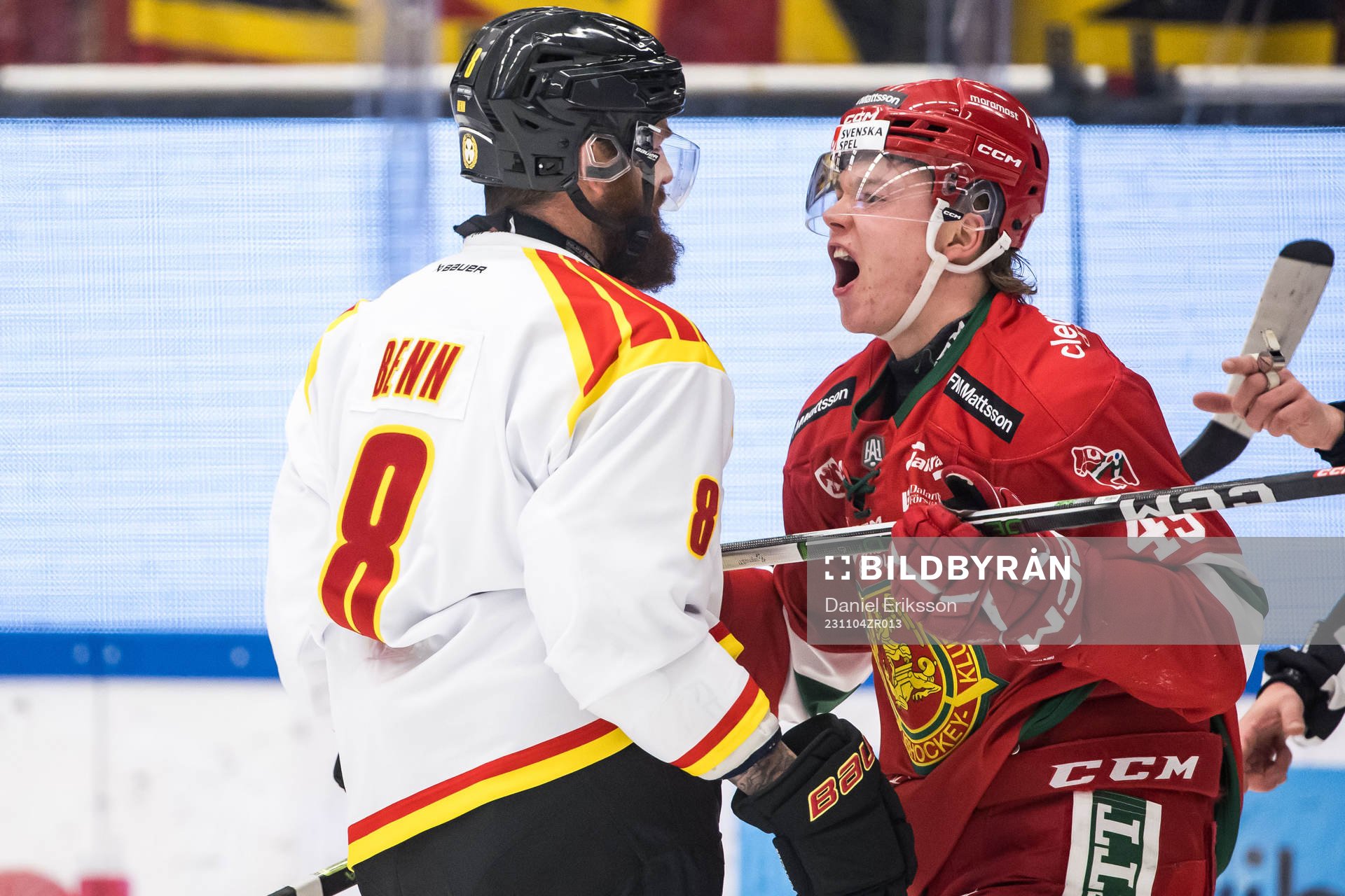 Brynäs IFs Jordie Benn och Mora IKs Noah Steen