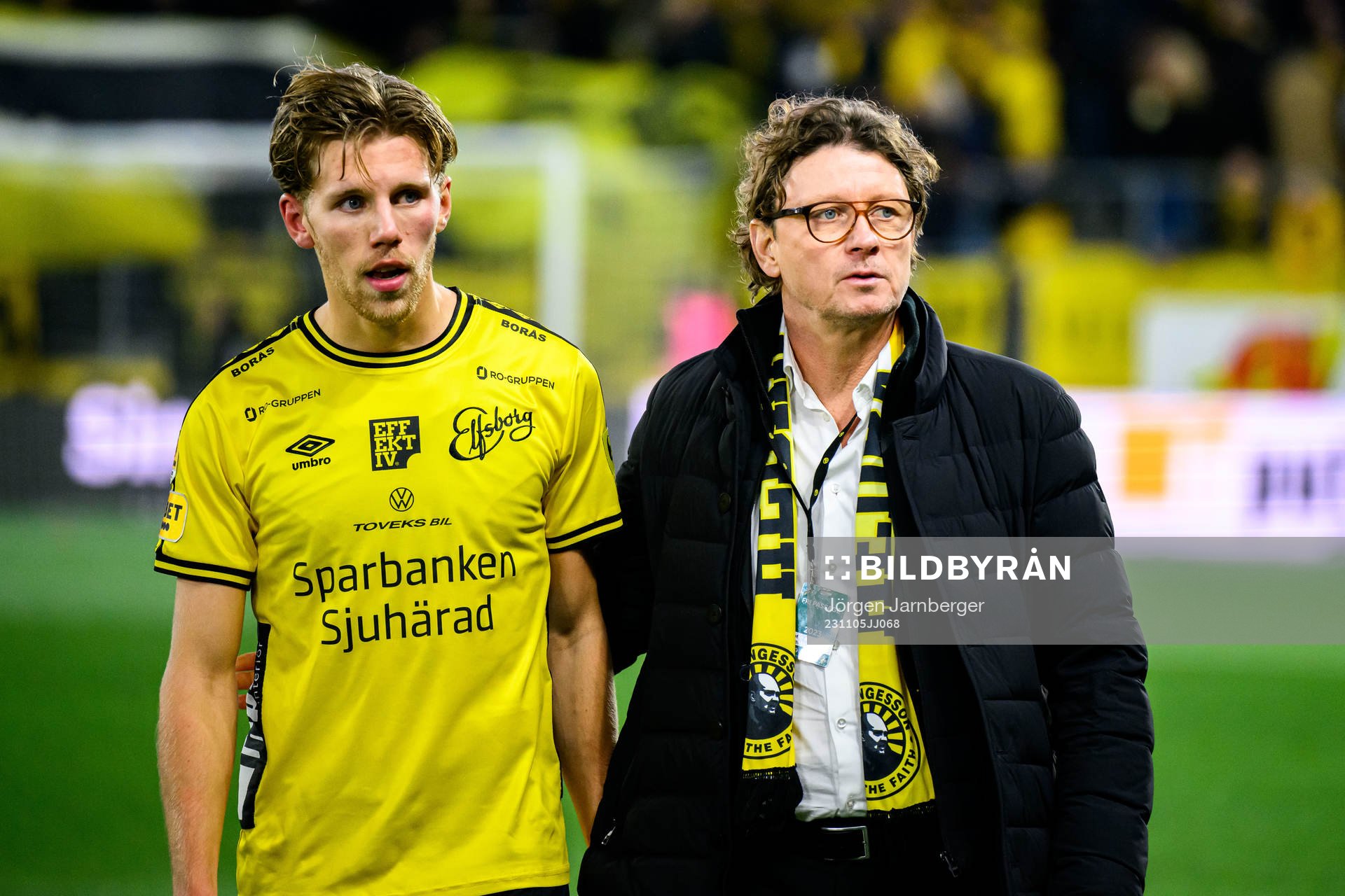 Elfsborgs Noah Söderberg och klubbchef Stefan Andreasson