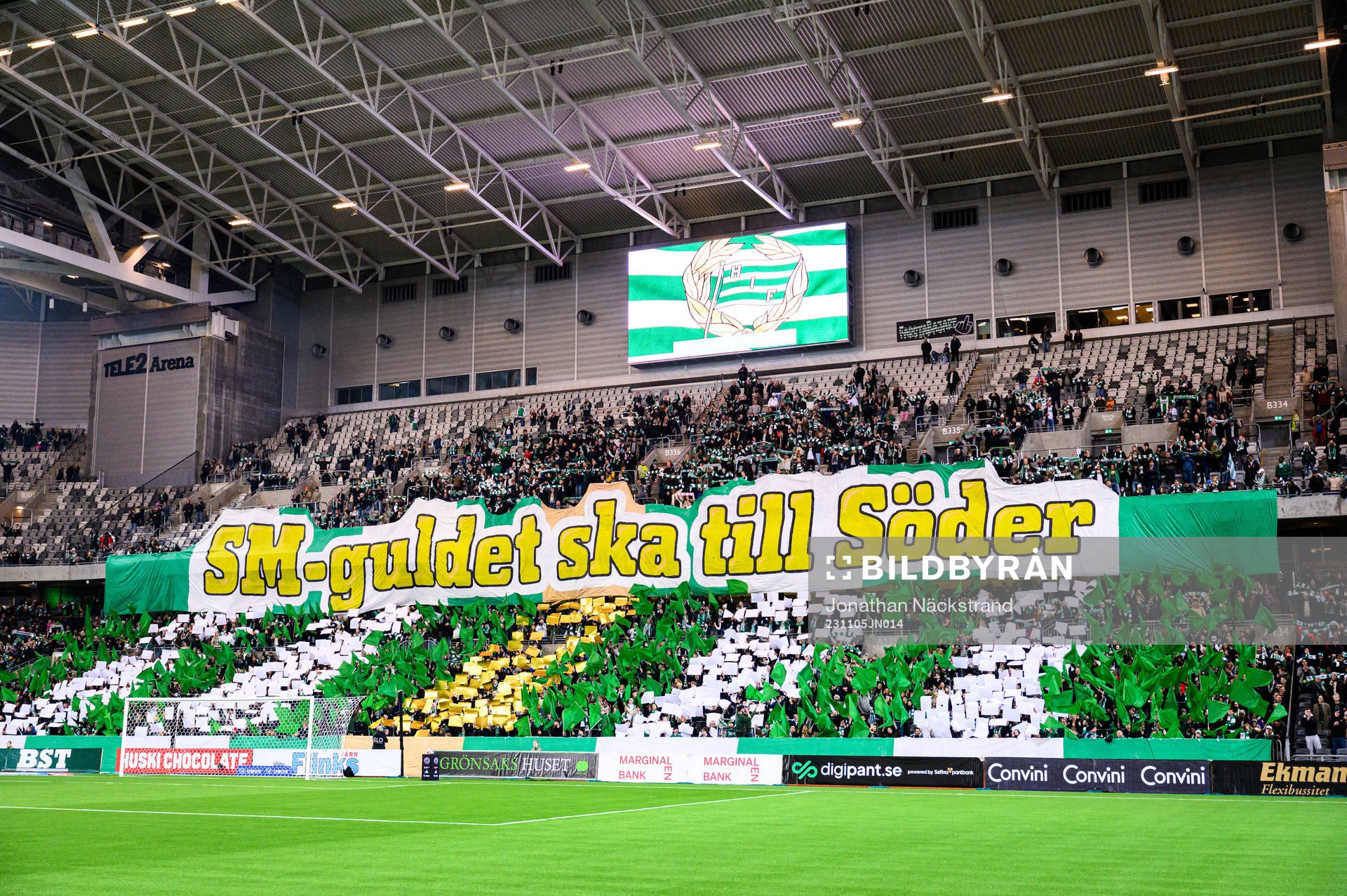 Hammarbys supportrar med tifo