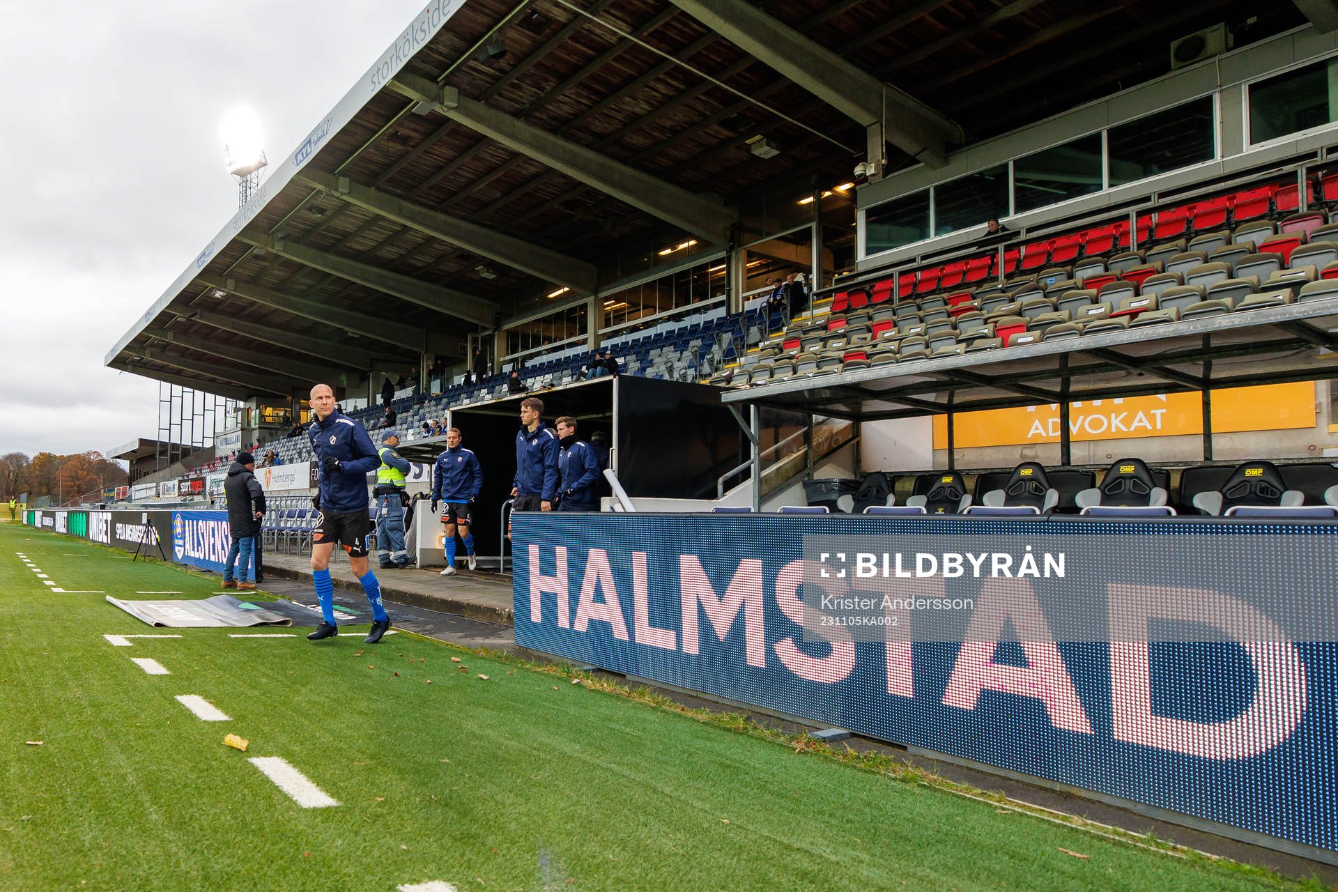 Halmstads spelare värmer upp