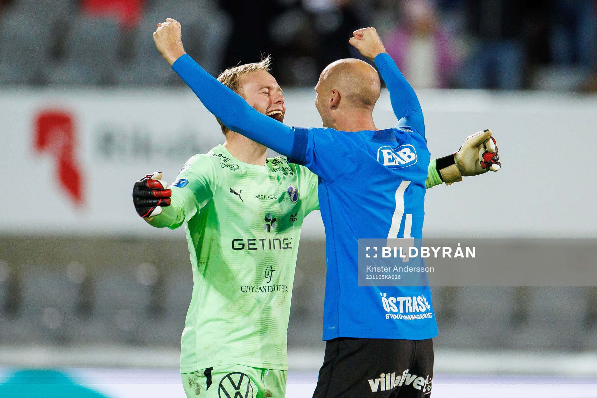 Halmstads målvakt Malte Påhlsson och Andreas Johansson
