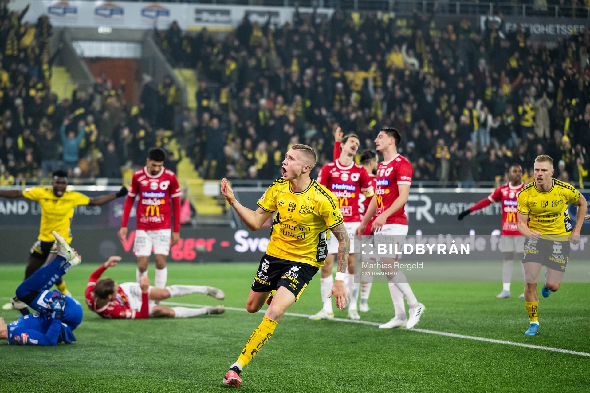 Elfsborgs Sebastian Holmen jublar