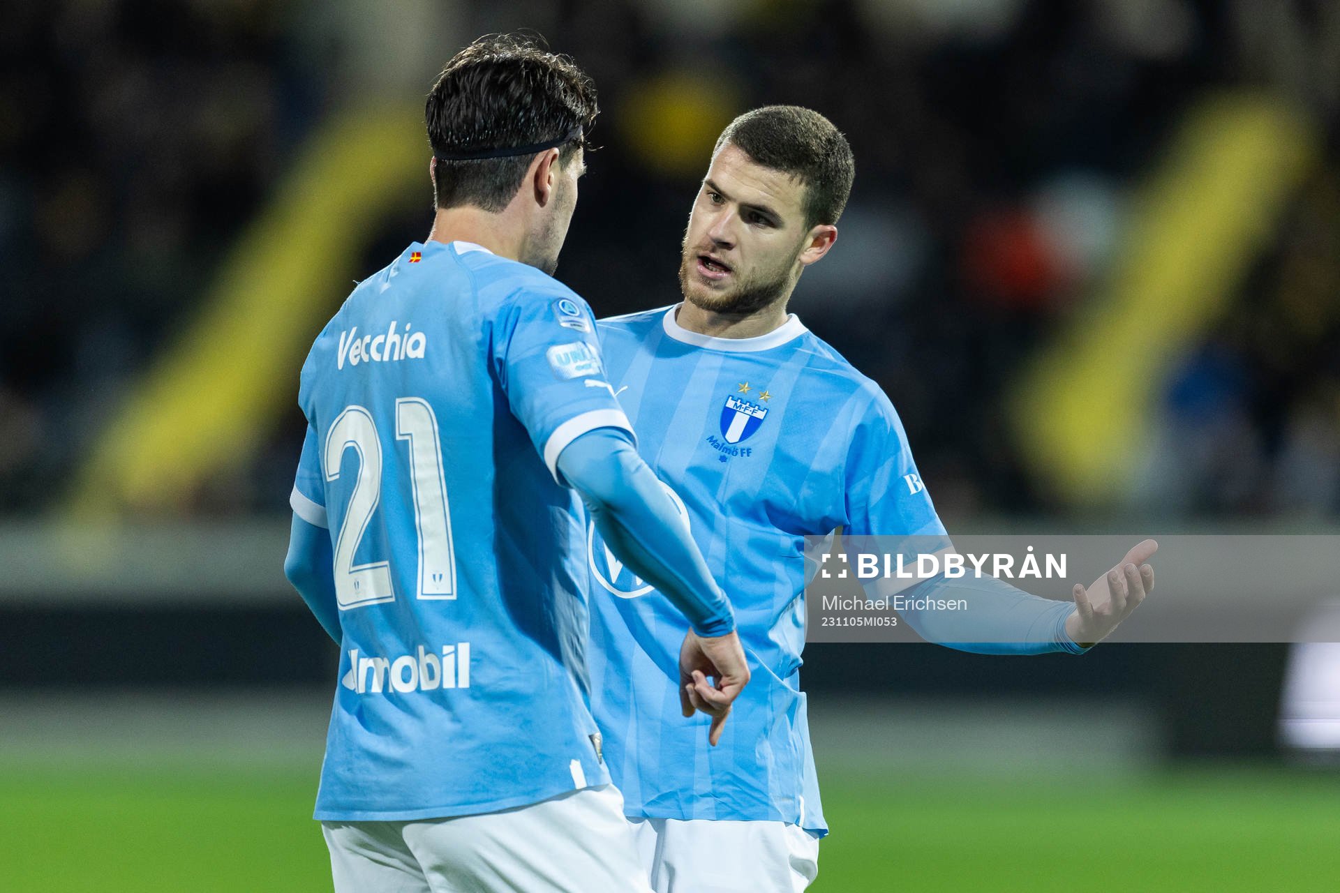 Malmö FFs Stefano Vecchia och Gabriel Busanello