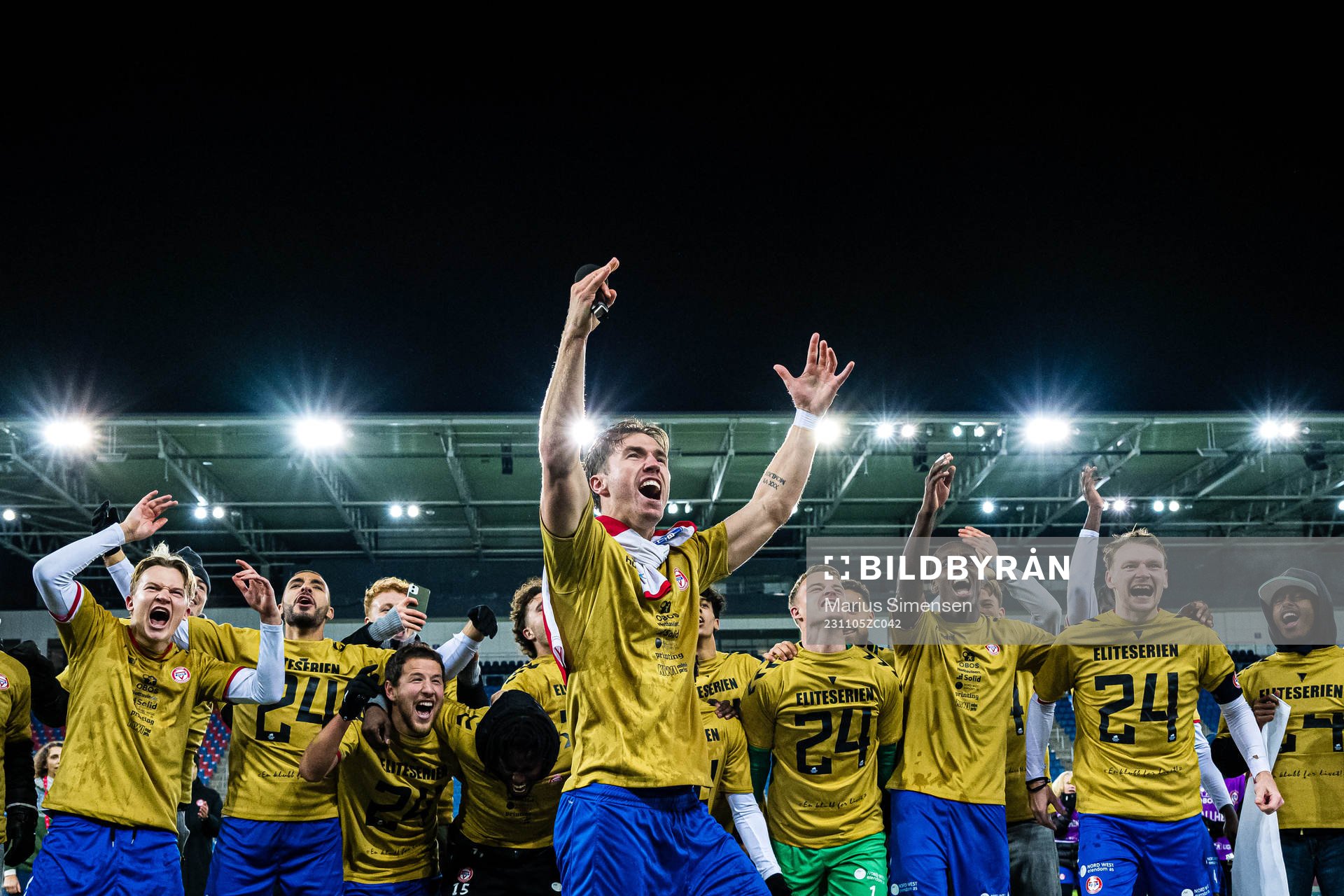 Remi-André Svindland of KFUM celebrates promotion to the