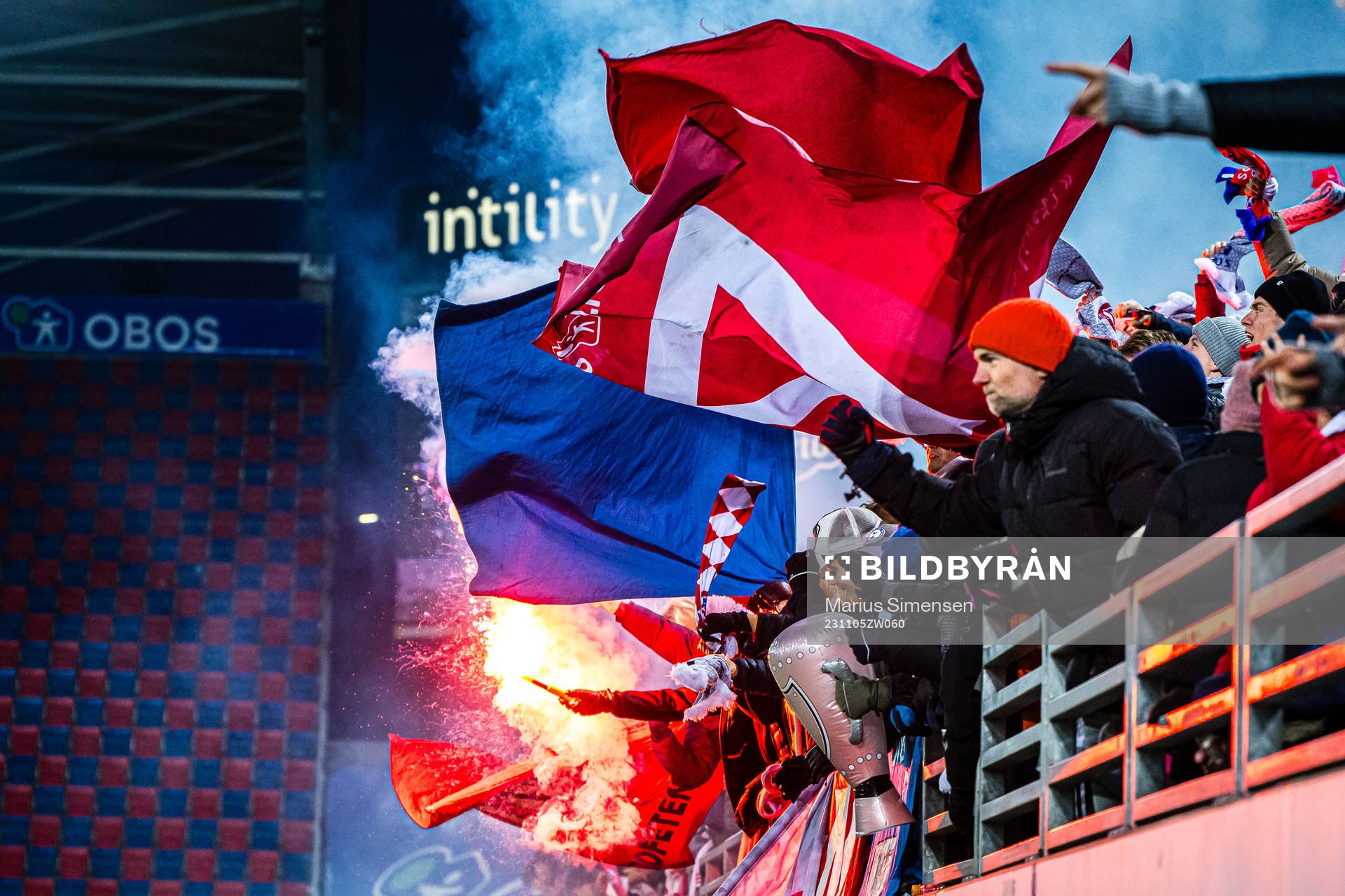 Spectators in the stands celebrates