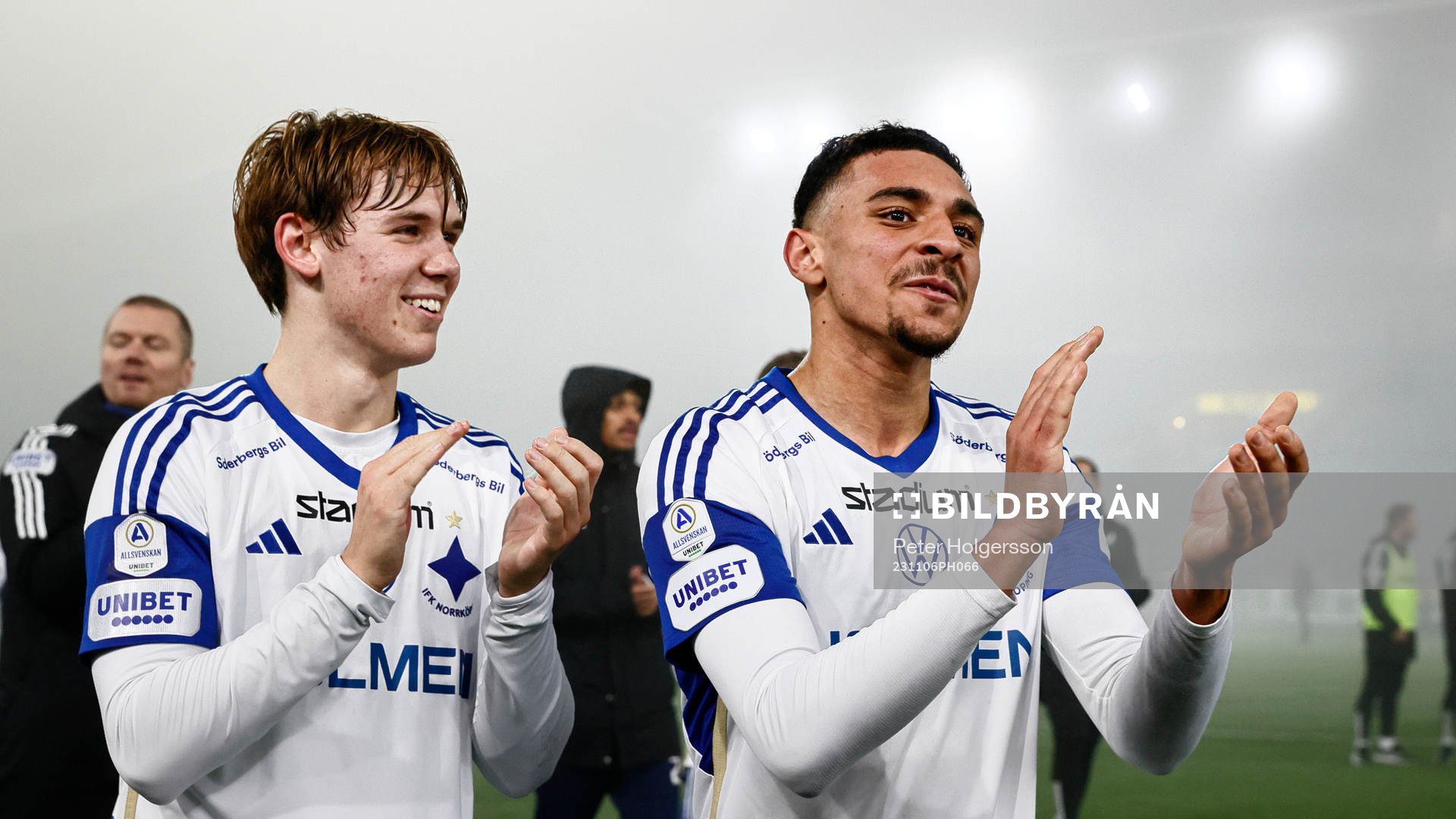 IFK Norrköpings Ture Sandberg och Moutaz Neffati jublar