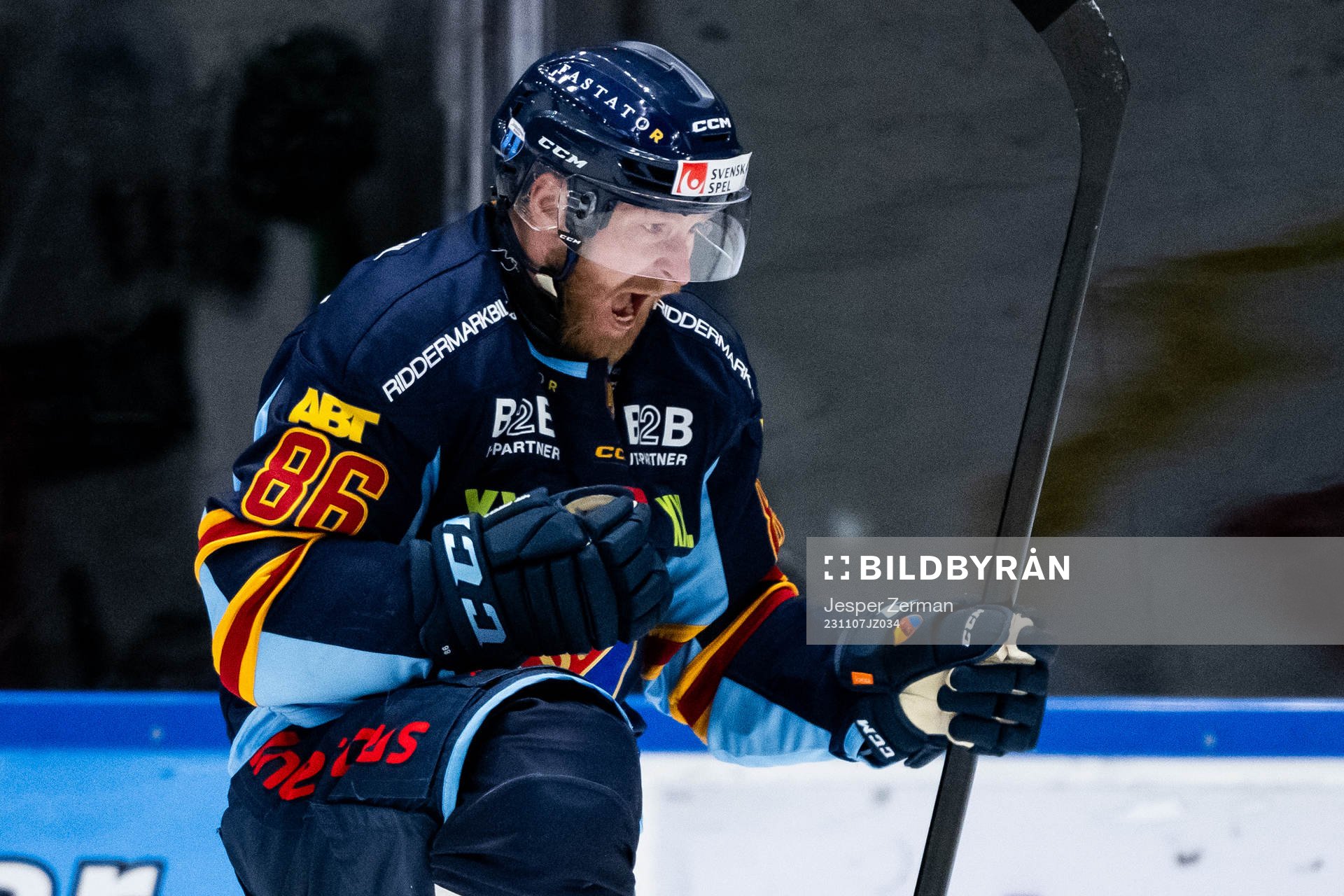 Djurgårdens Linus Klasen jublar