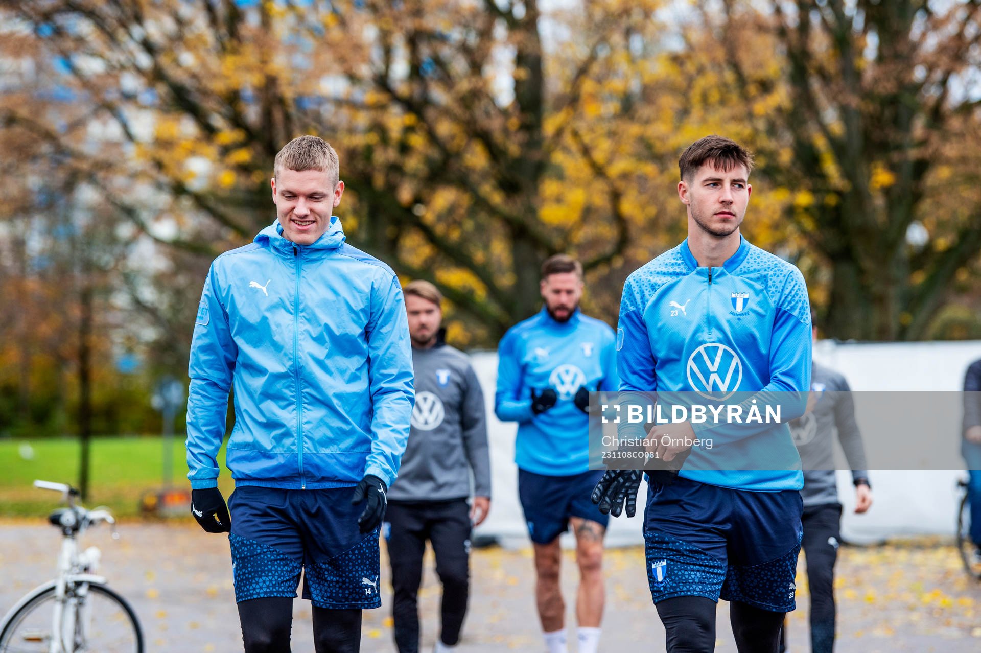 Sebastian Jörgensen  och Lasse Berg Johnsen innan en