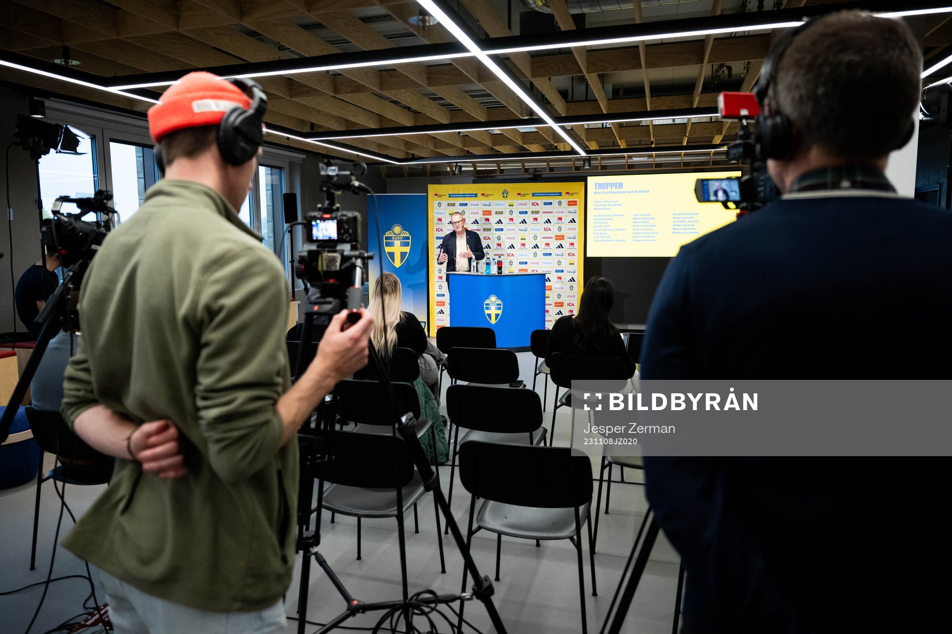 Janne Andersson, head coach of the Swedish men’s football national team at a press conference on November 8, 2023 in Stockholm.